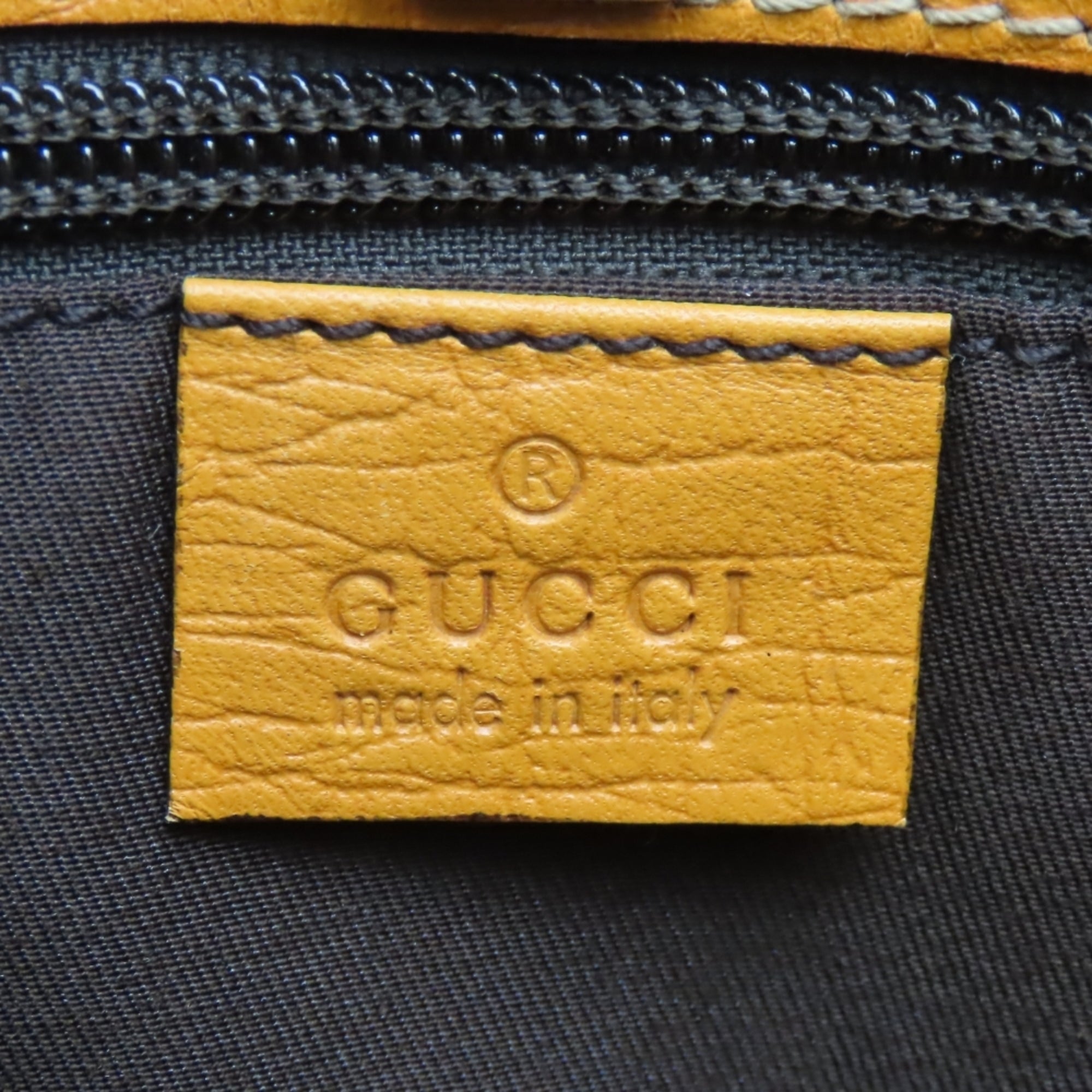 Gucci Beige Orange Gg Supreme Canvas Leather Tote Bag (Pre-Owned)