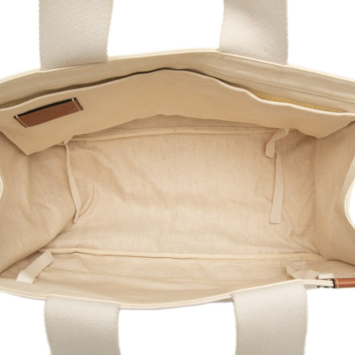 Loewe Brown White Canvas Leather Tote Bag (Pre-Owned)