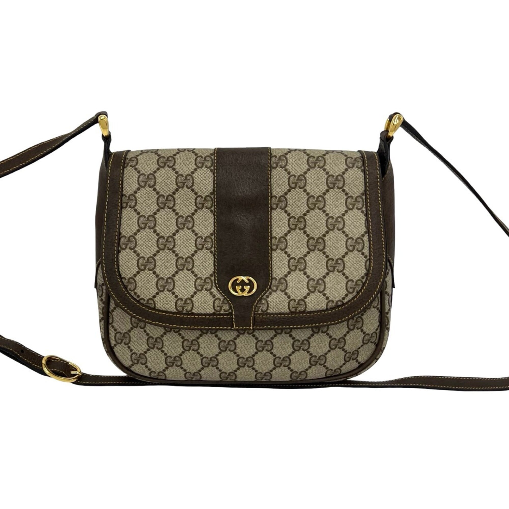 Gucci Brown Leather Pvc Pochette Shoulder Bag (Pre-Owned)