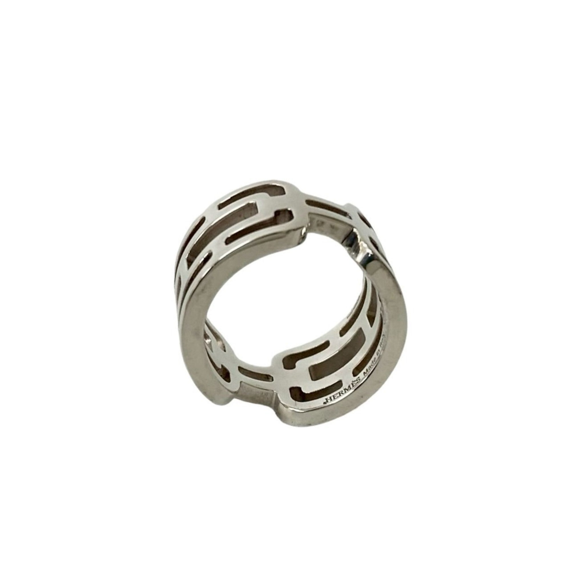 Hermes Silver Silver 925 Band Ring (Pre-Owned)