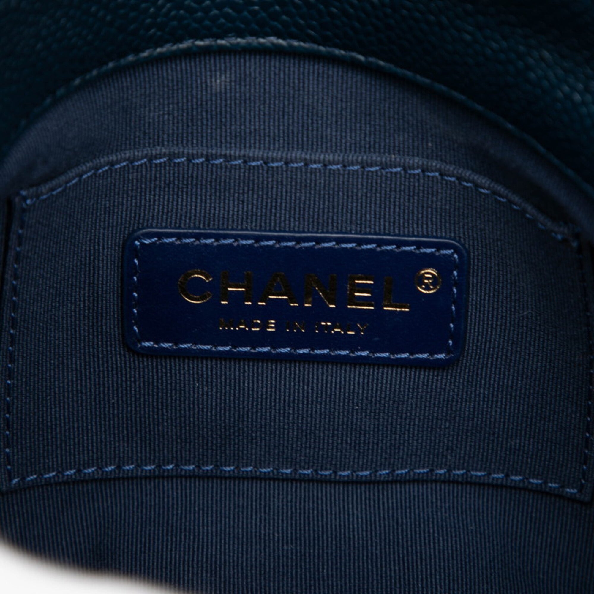 Chanel Navy Grained Calfskin Shoulder Bag (Pre-Owned)