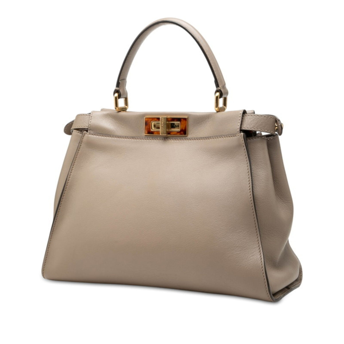 Fendi Beige Leather Handbag Shoulder Bag (Pre-Owned)
