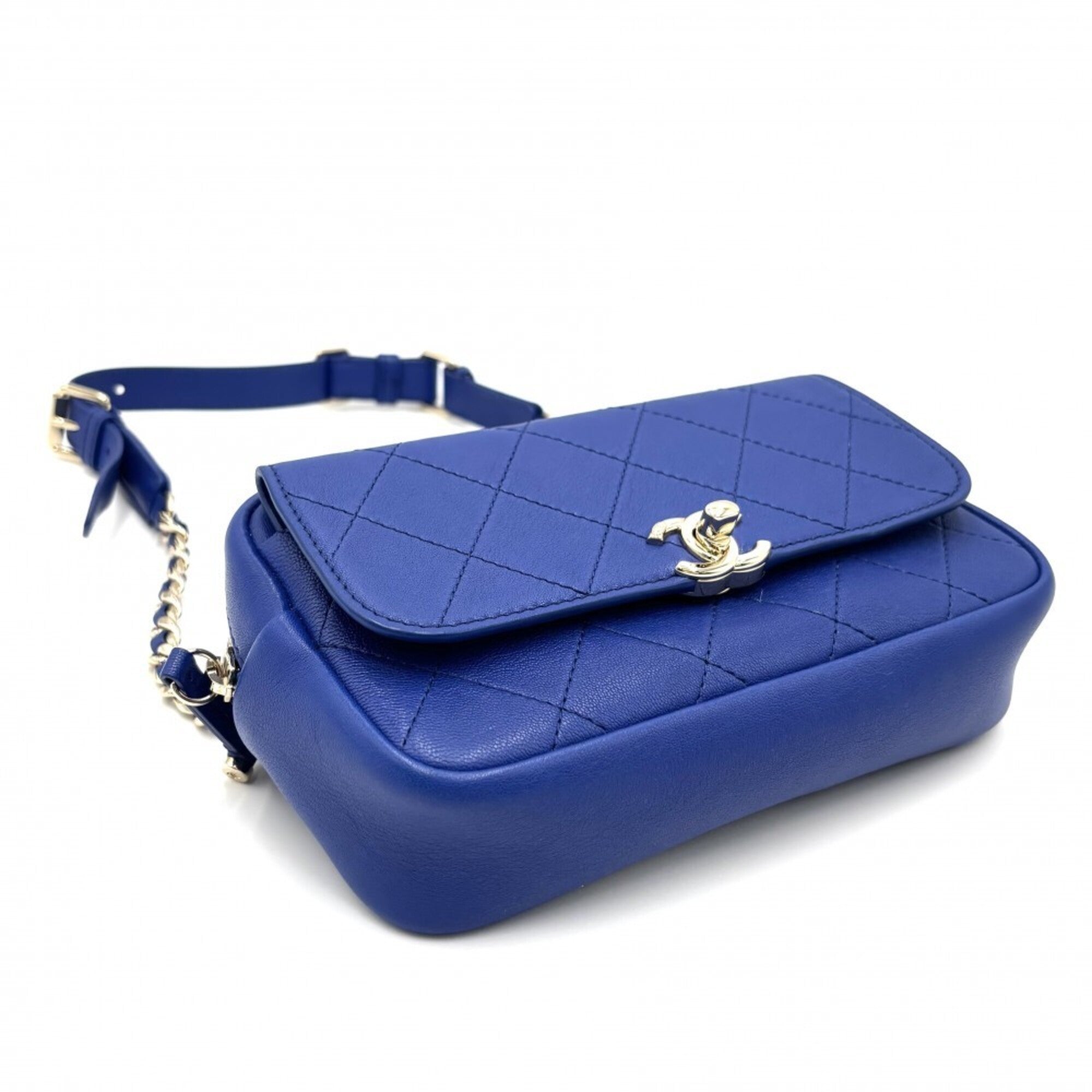 Chanel Blue Leather Fanny Pack (Pre-Owned)