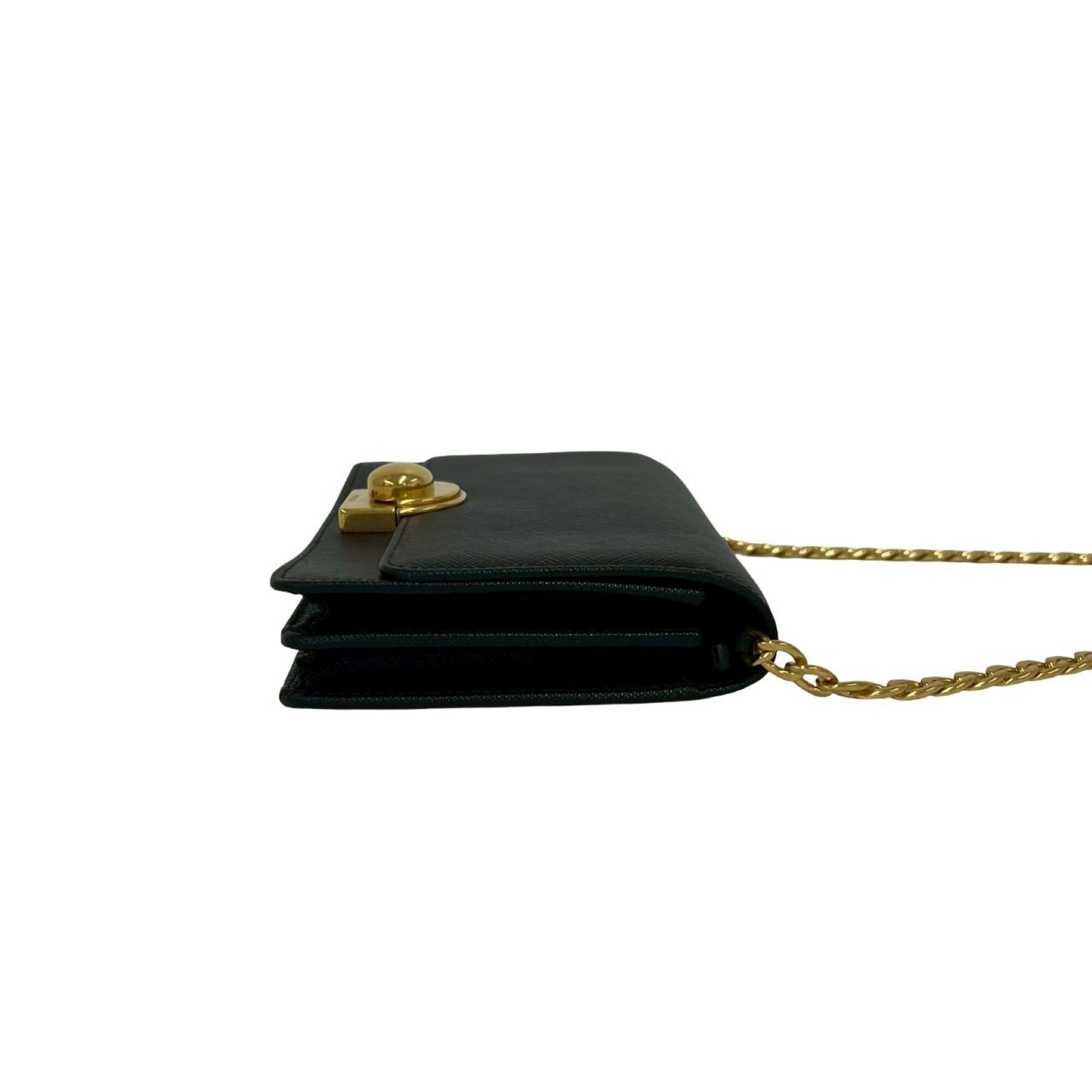 Prada Black Leather Pochette Shoulder Bag (Pre-Owned)