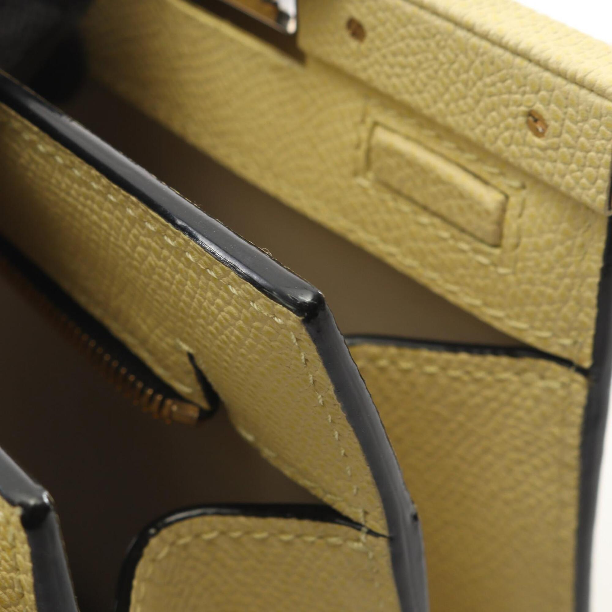 Valextra Yellow Leather Handbag Shoulder Bag (Pre-Owned)