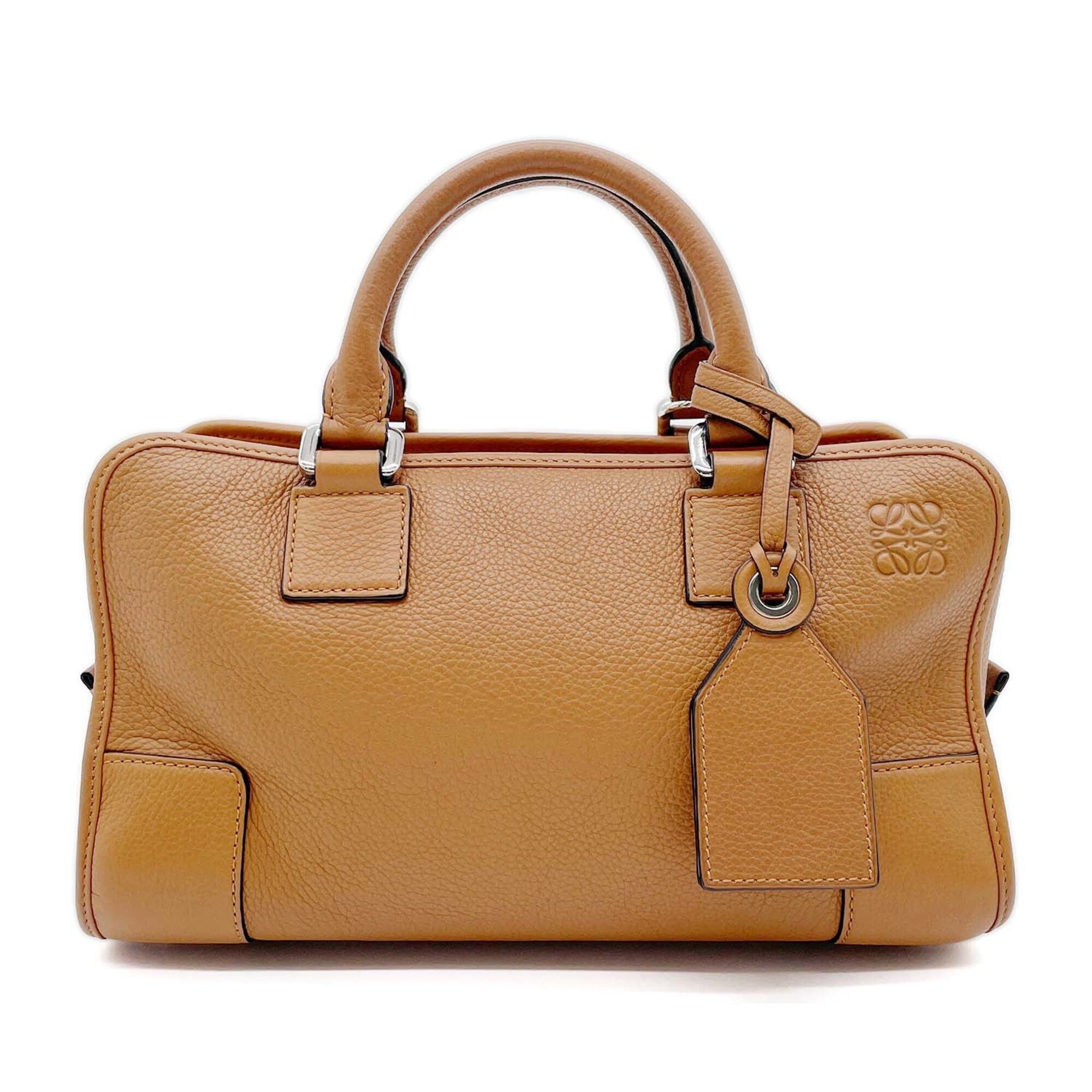 Loewe Brown Canvas Leather Handbag (Pre-Owned)