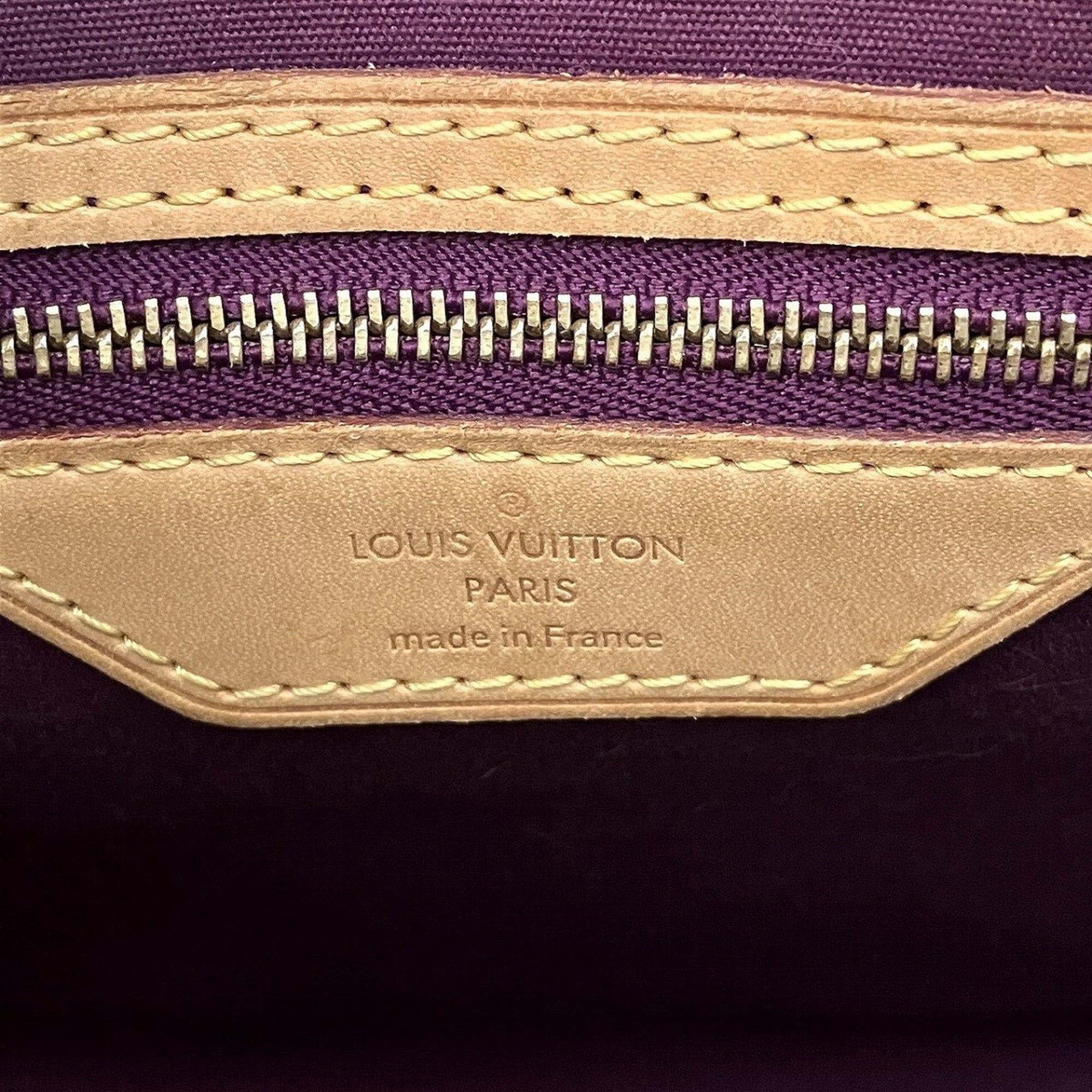 Louis Vuitton Red Color Wine Vernis Leather Handbag (Pre-Owned)