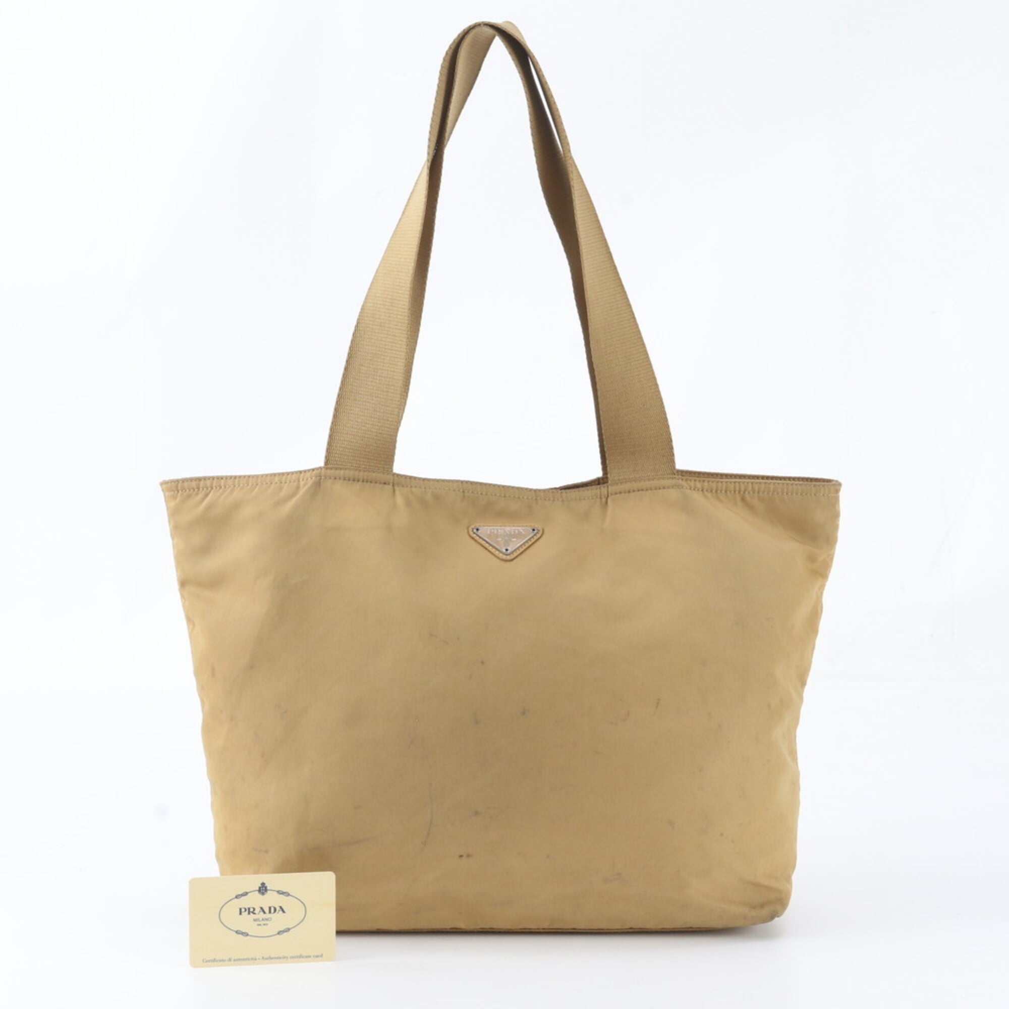 Prada Beige Tessuto Handbag Tote Bag (Pre-Owned)