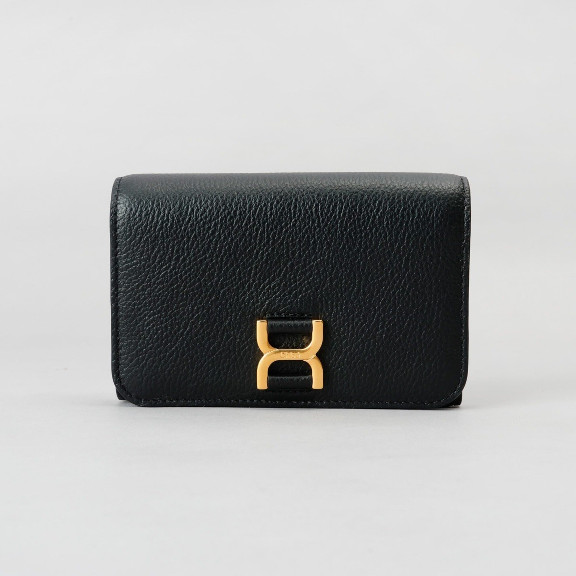 Chloé Marcie Black Leather Wallet (Tri-Fold) (Pre-Owned)