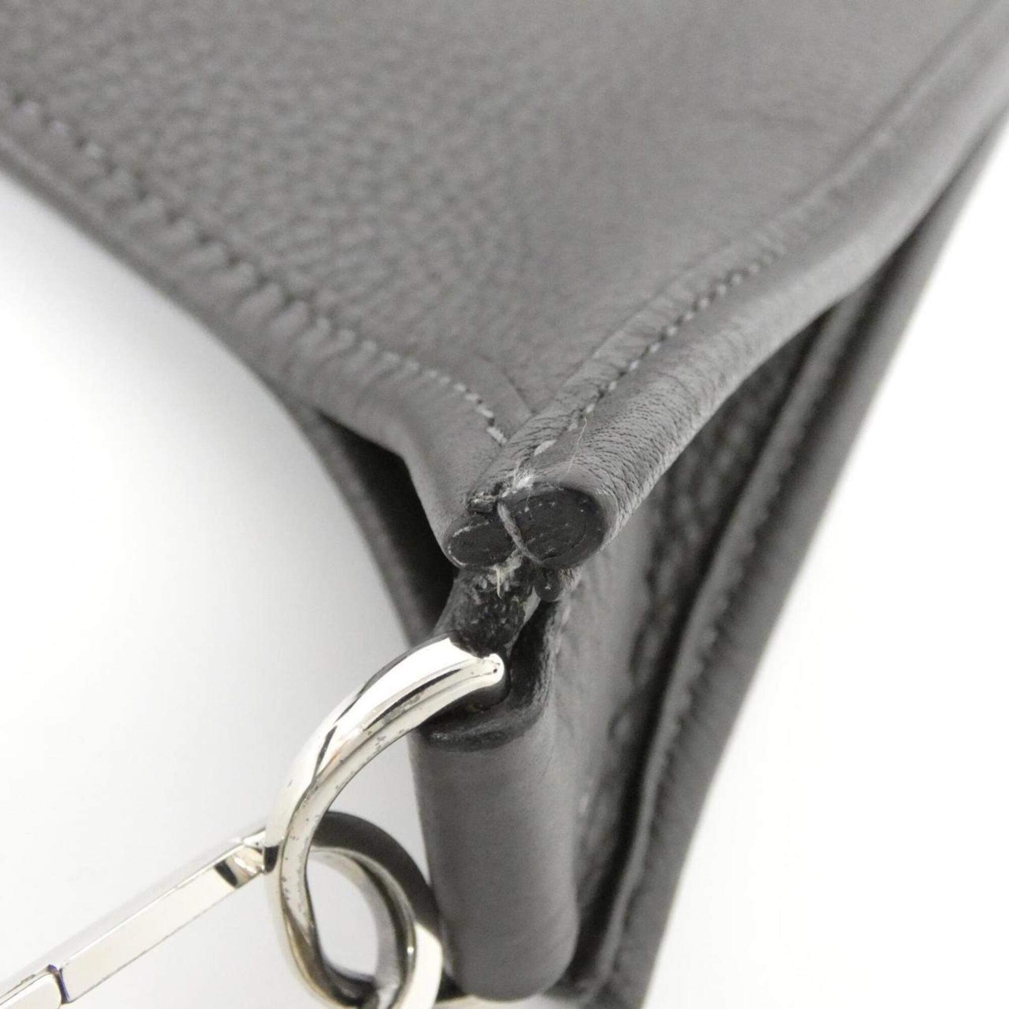 Hermes Graphite Taurillon Clemence Leather Shoulder Bag (Pre-Owned)