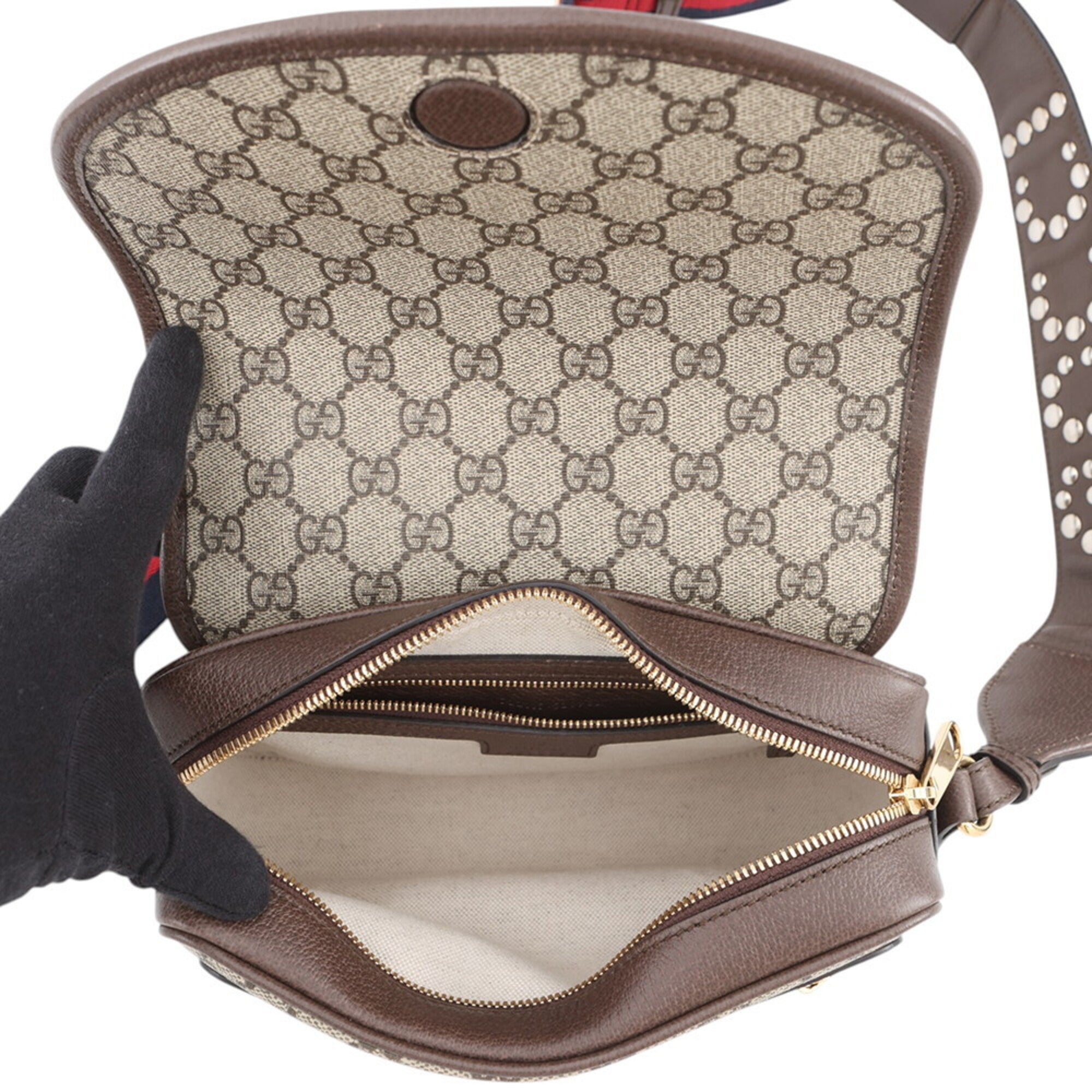 Gucci Beige Multi-Color Gg Supreme Handbag Shoulder Bag (Pre-Owned)