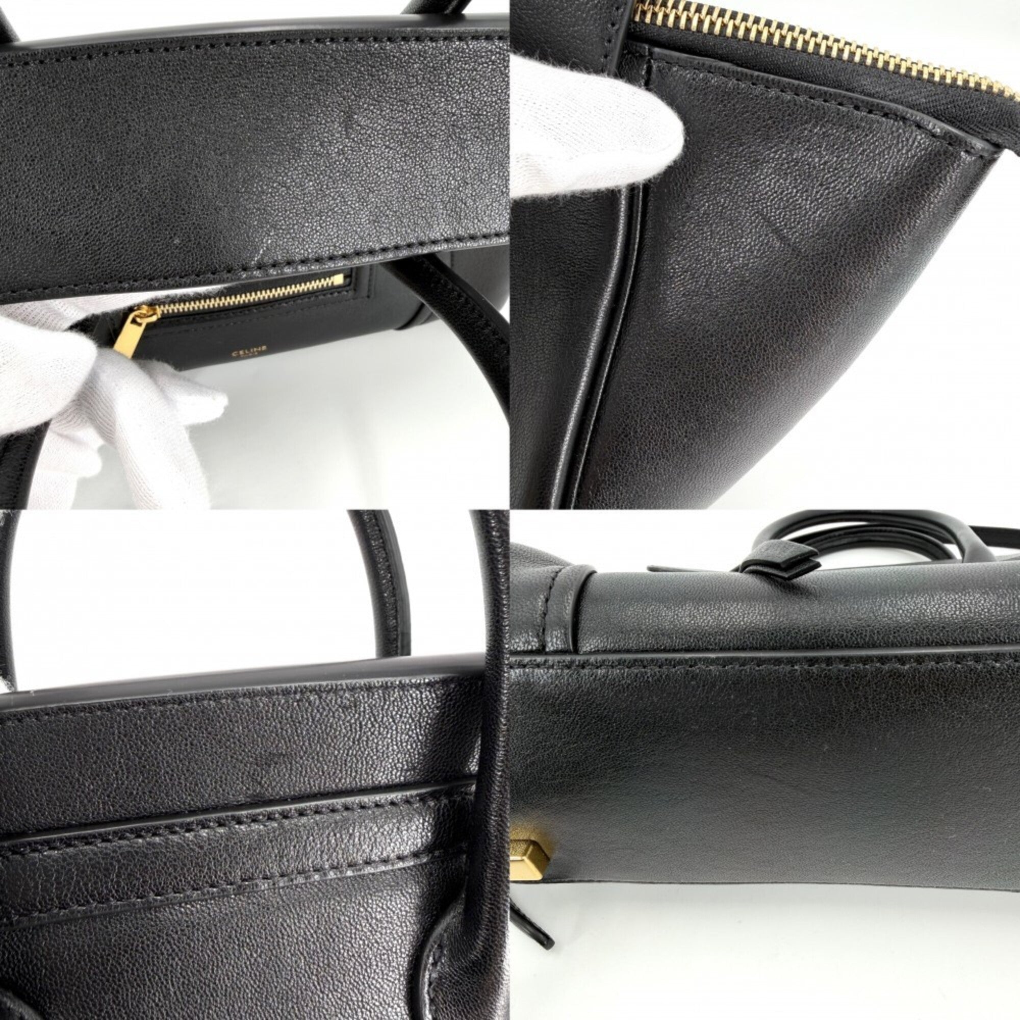 Celine Black Leather Handbag Shoulder Bag (Pre-Owned)