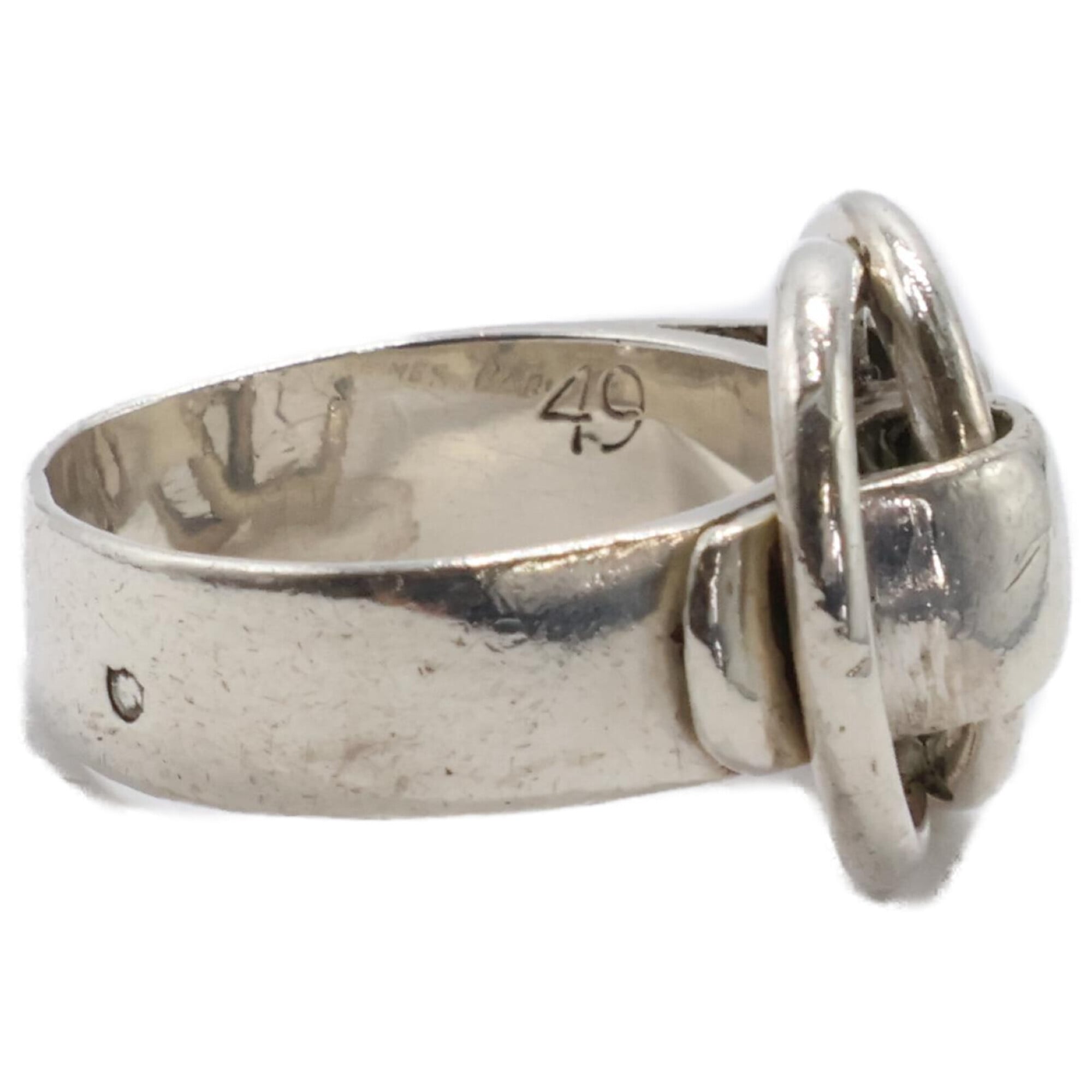 Hermes Silver Silver 925 Band Ring (Pre-Owned)