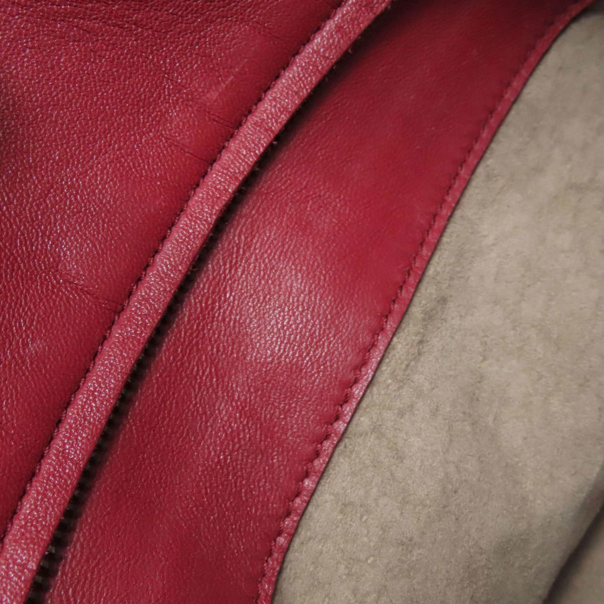Bottega Veneta Red Color Leather Tote Bag (Pre-Owned)