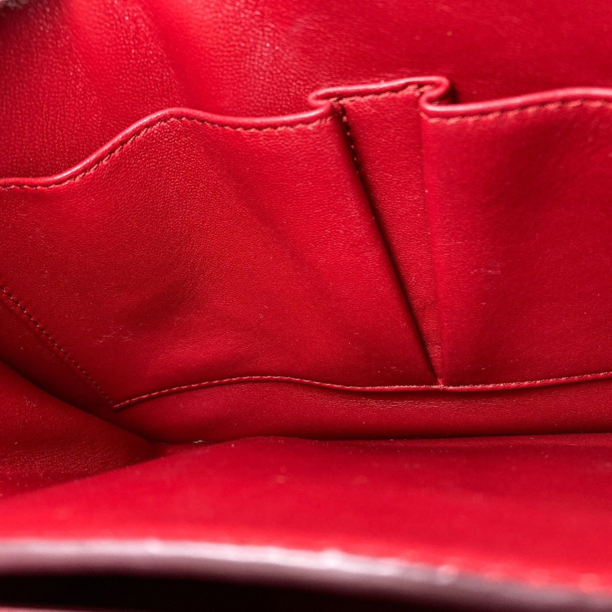 Celine Red Color Leather Shoulder Bag (Pre-Owned)