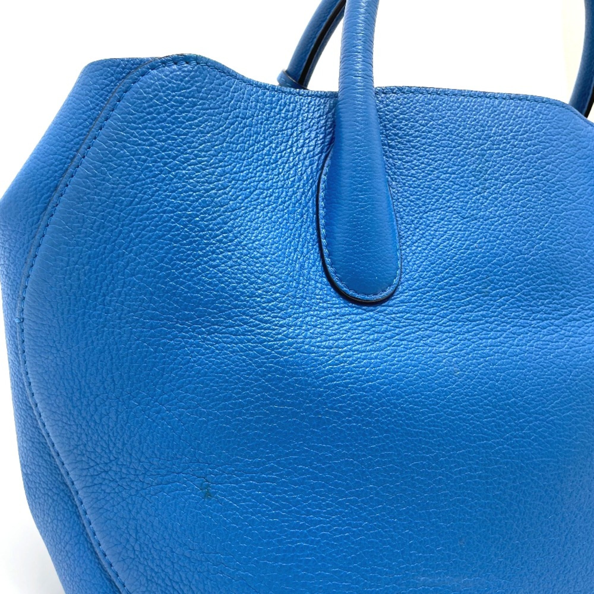 Christian Dior Blue Leather Tote Bag (Pre-Owned)