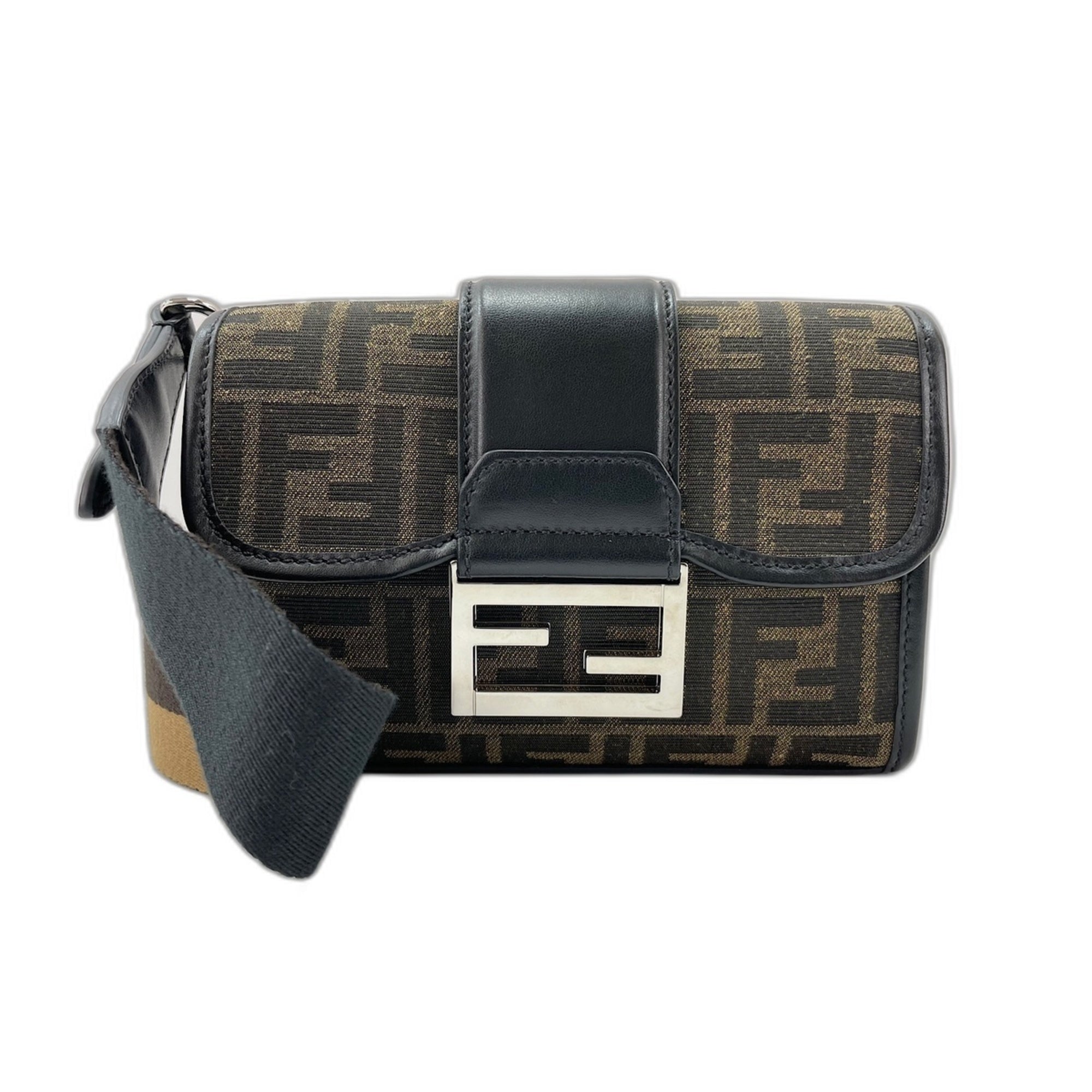Fendi Brown Canvas Shoulder Bag (Pre-Owned)