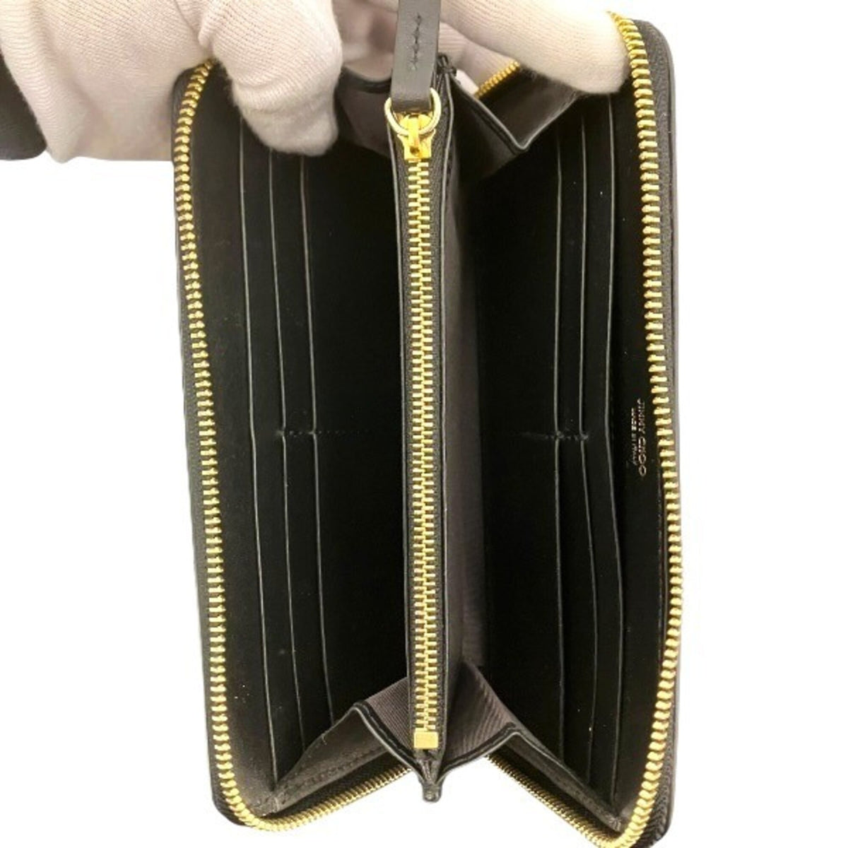 Jimmy Choo Dark Gray Long Wallet (Bi-Fold) (Pre-Owned)