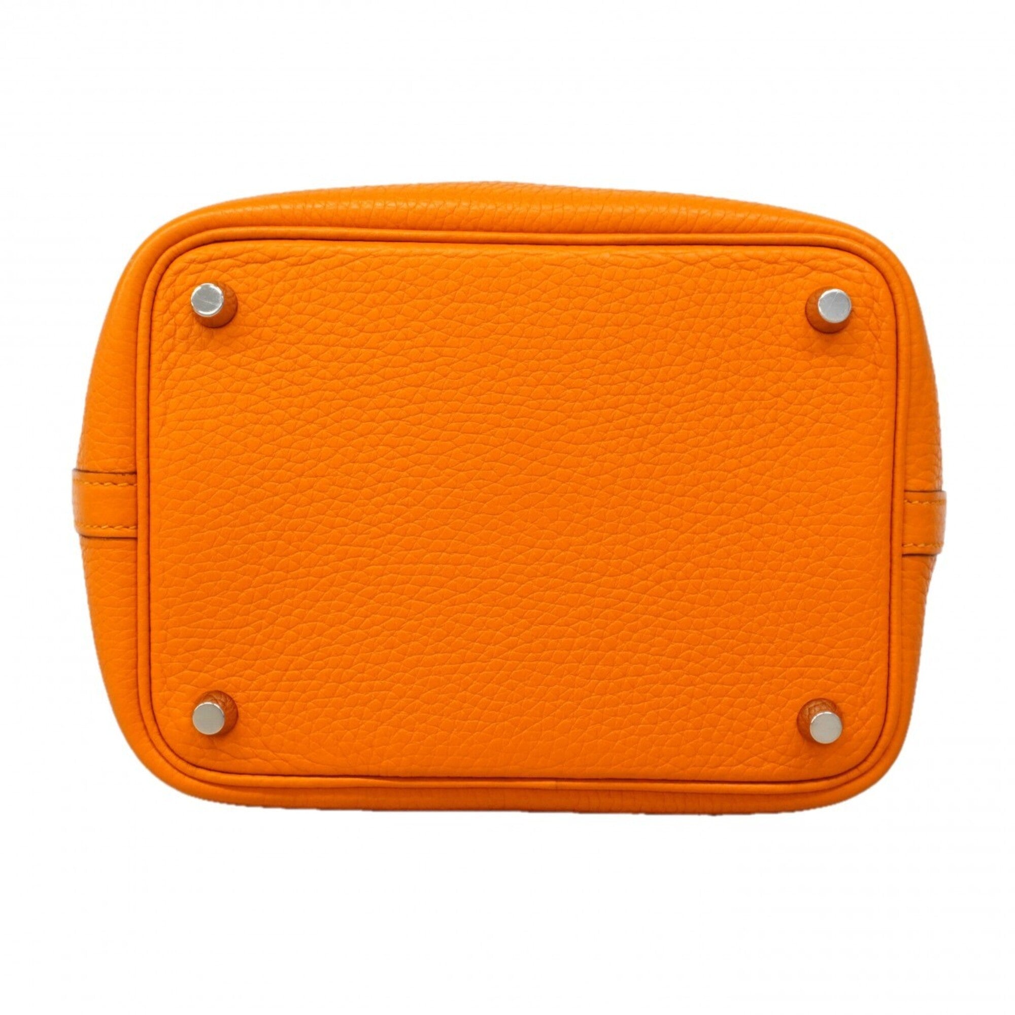 Hermes Orange Taurillon Clemence Leather Handbag (Pre-Owned)