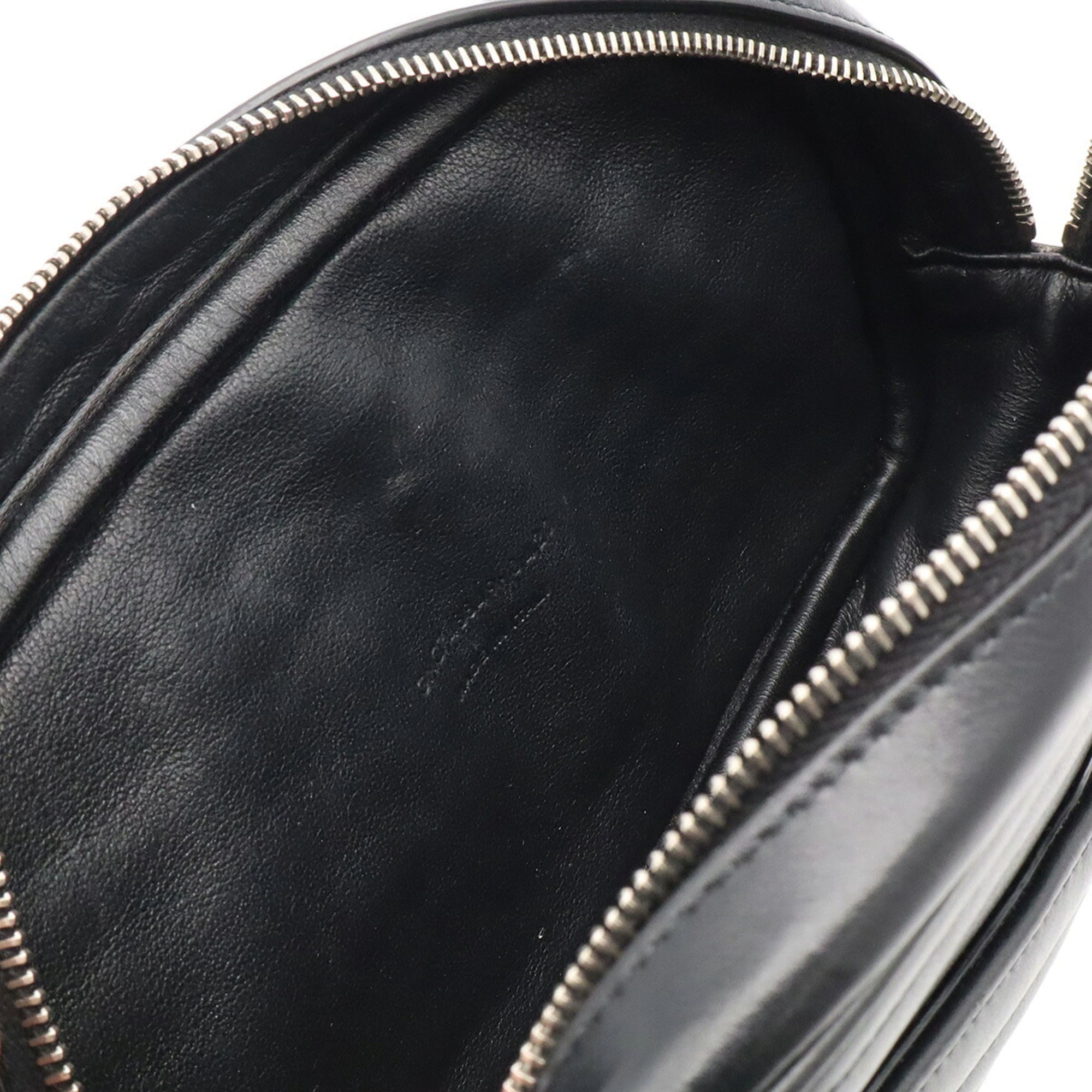 Yves Saint Laurent Black White Leather Shoulder Bag (Pre-Owned)