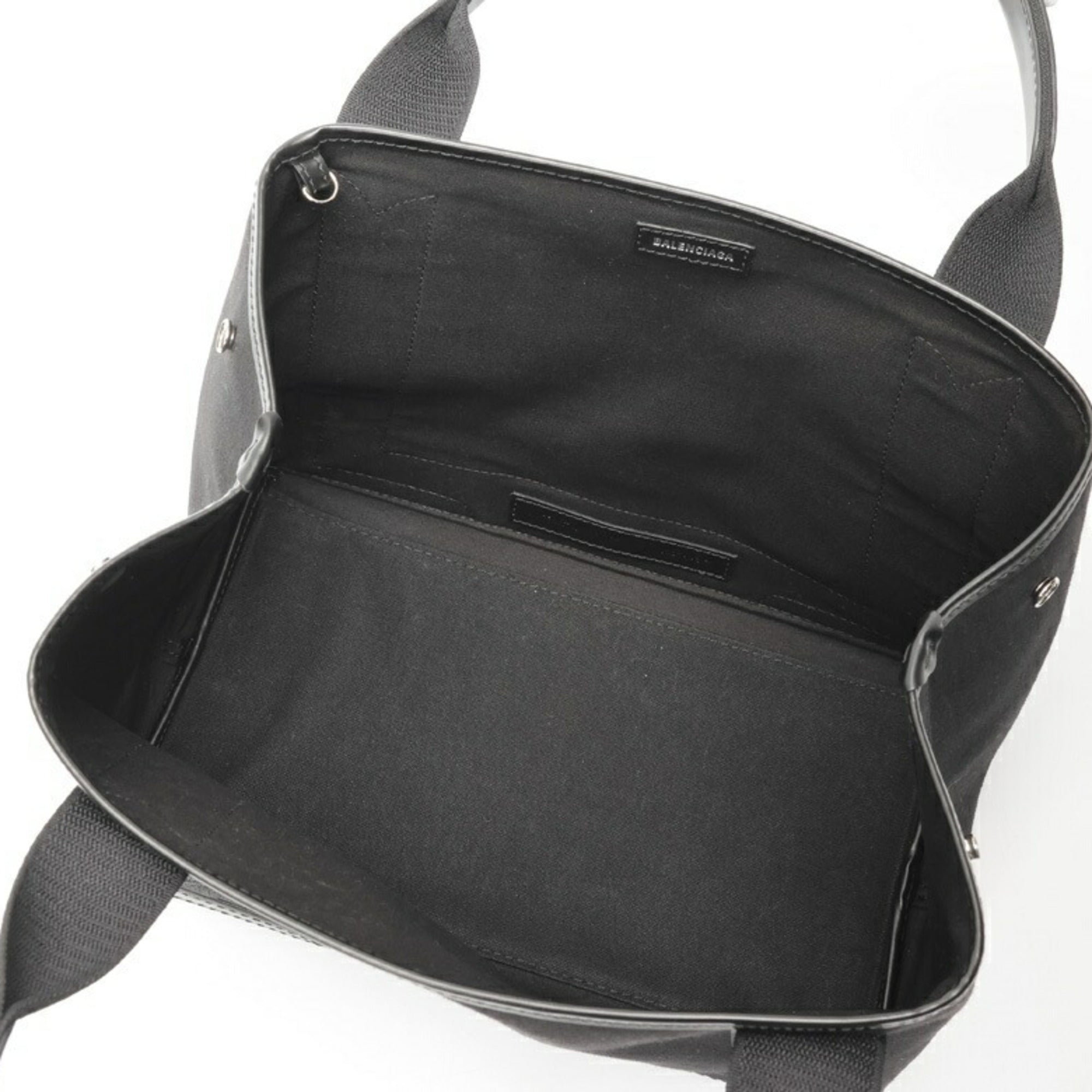 Balenciaga Black Canvas Leather Tote Bag (Pre-Owned)