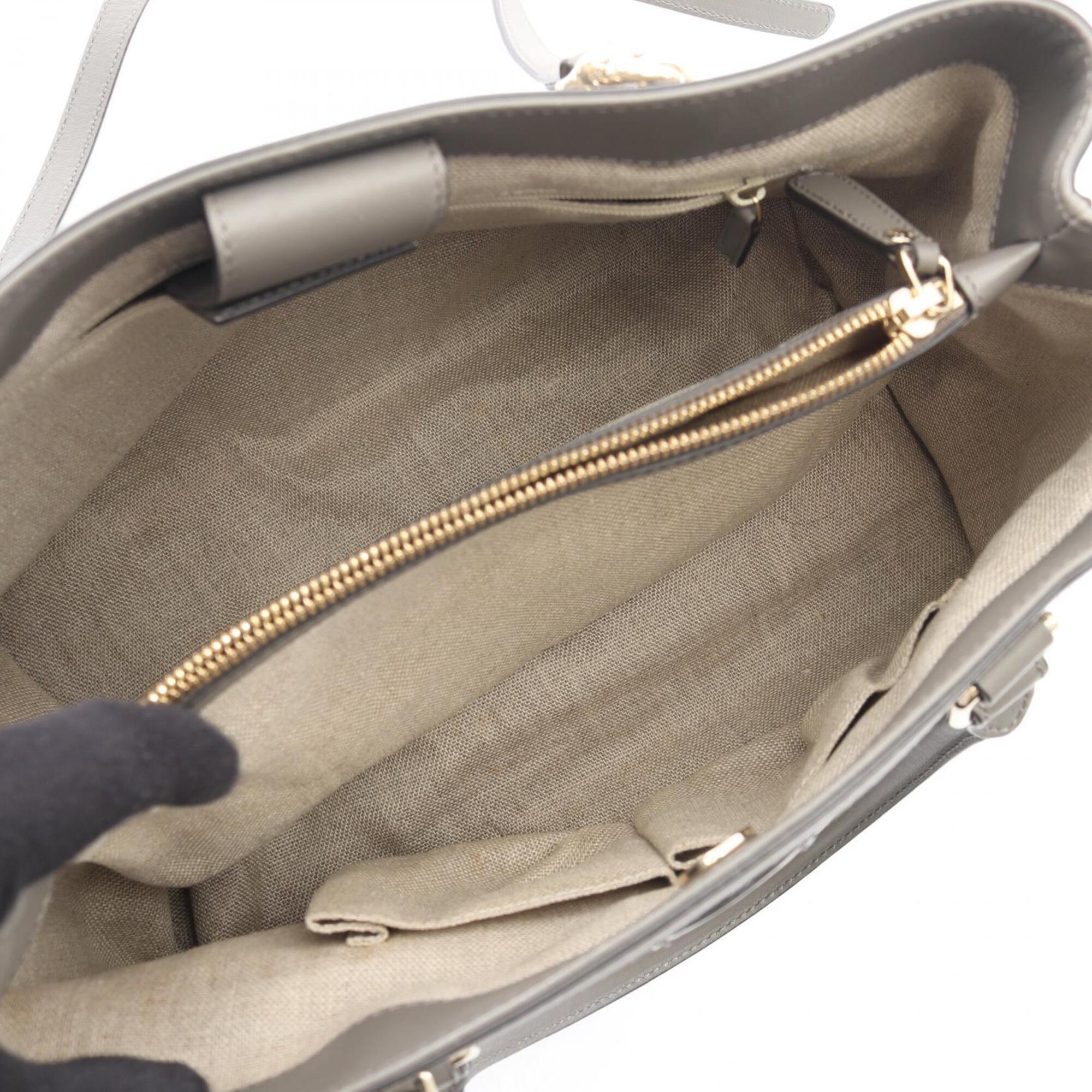 Gucci Gray Leather Handbag (Pre-Owned)