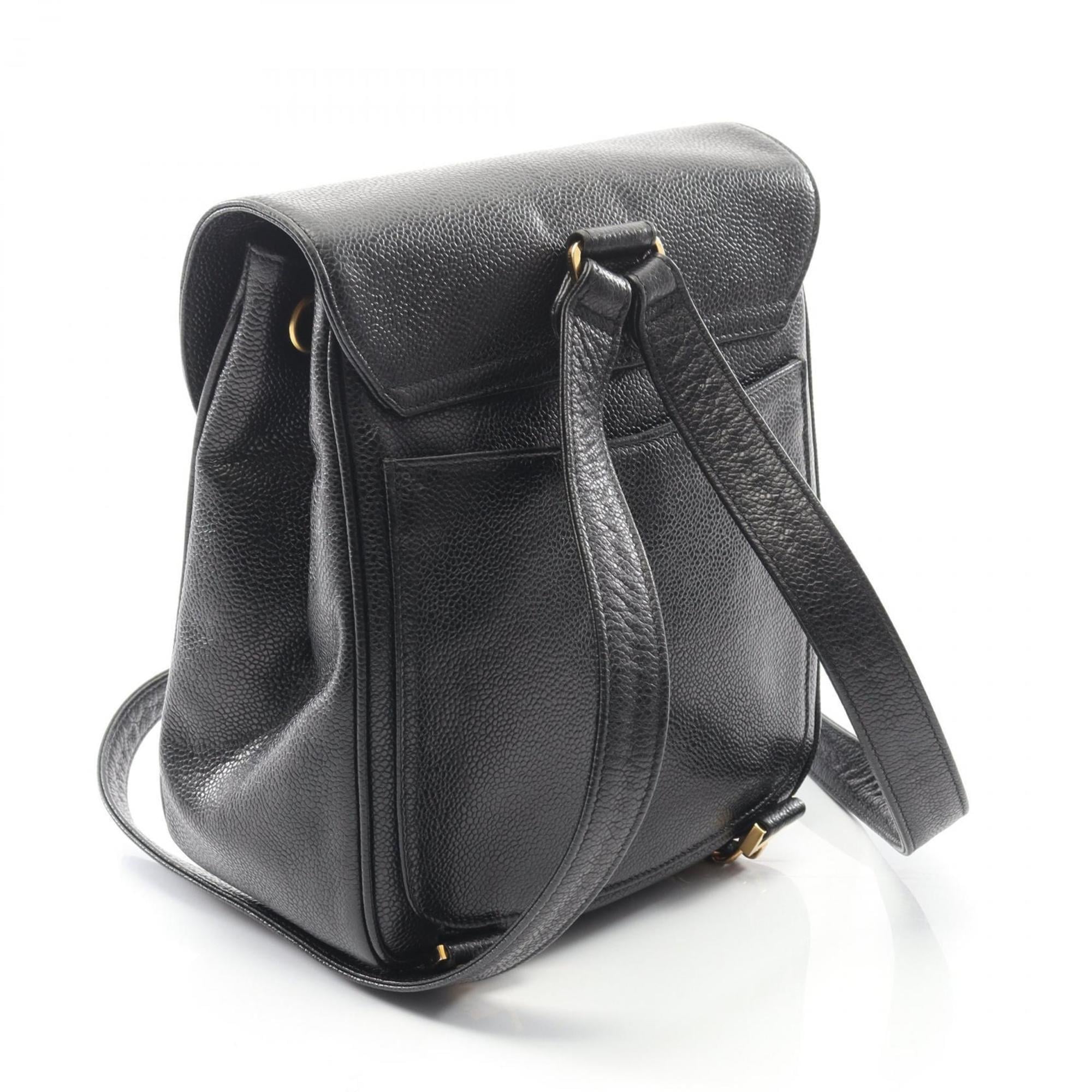 Chanel Black Grained Calfskin Backpack (Pre-Owned)