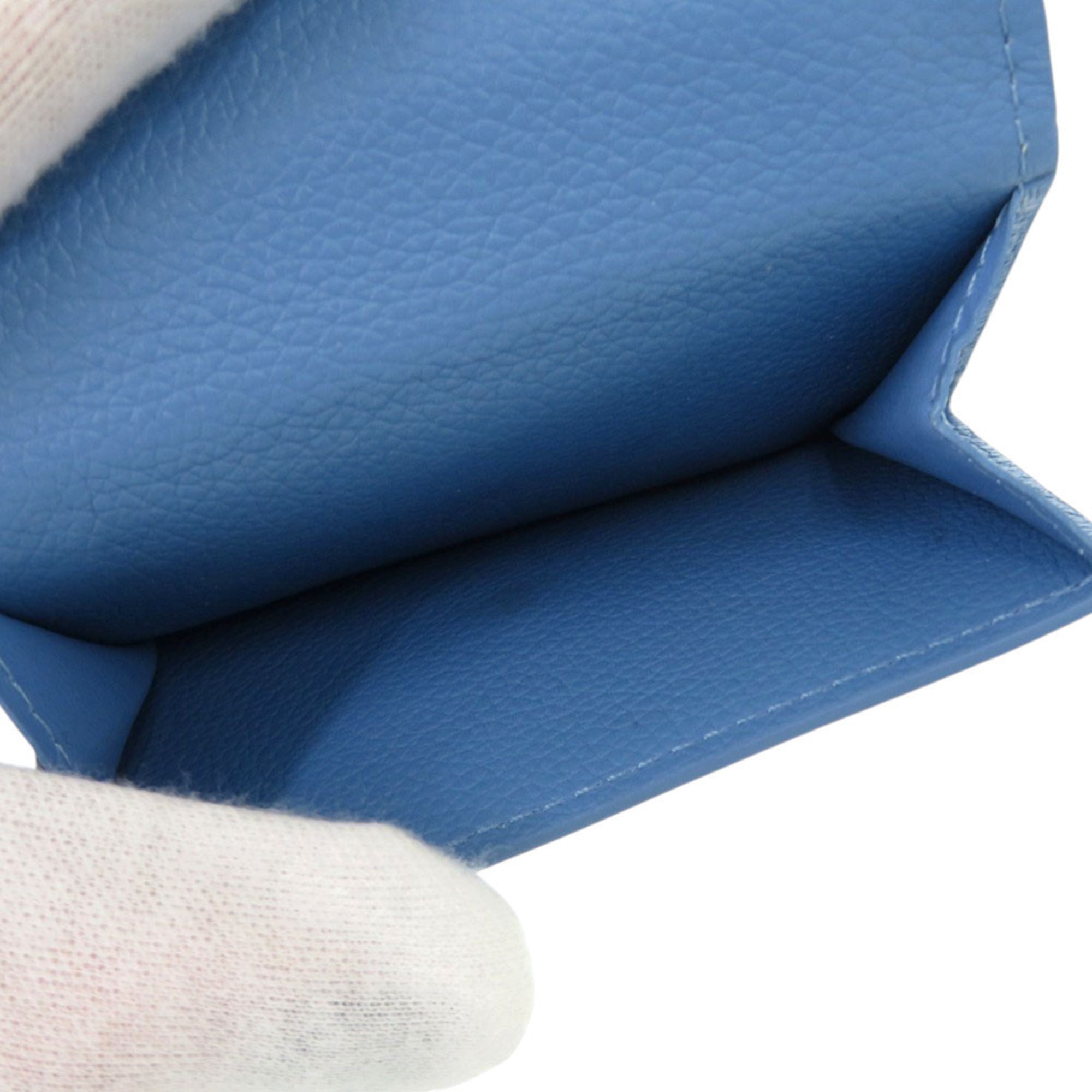 Louis Vuitton Blue Leather Wallet (Tri-Fold) (Pre-Owned)