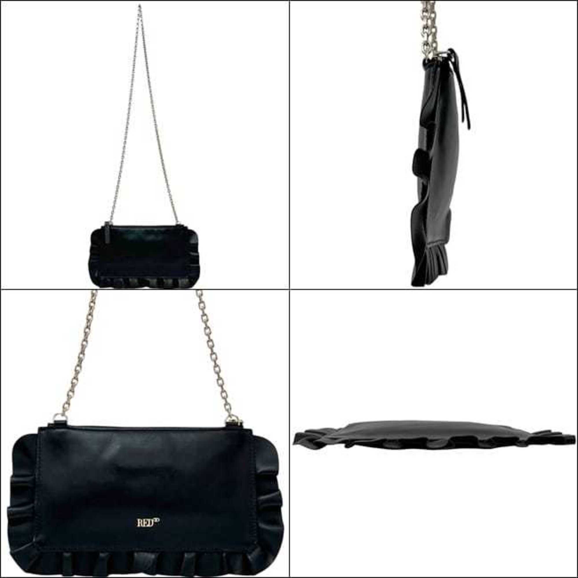 Redvalentino Black Leather Shoulder Bag (Pre-Owned)