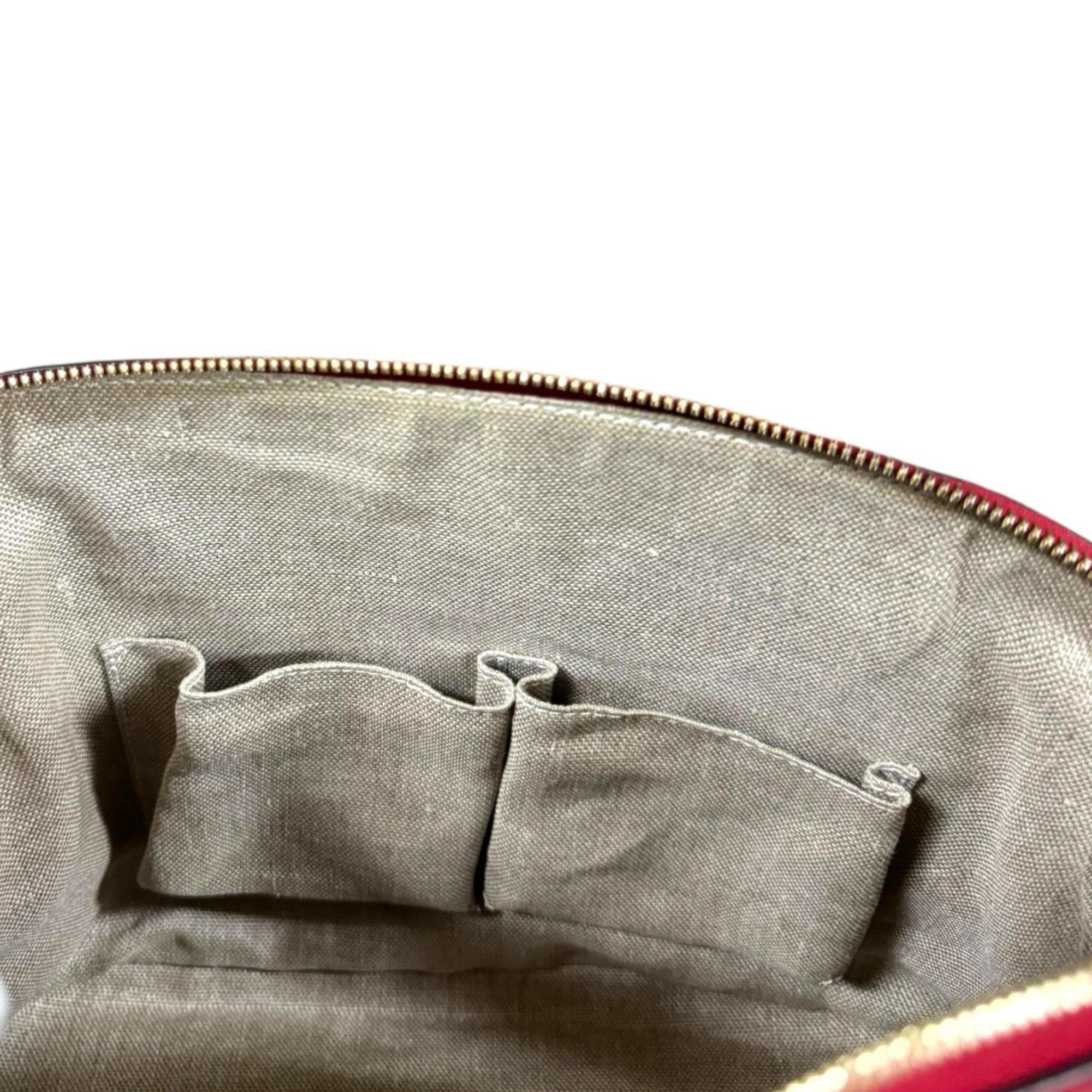 Gucci Red Color Leather Handbag Shoulder Bag (Pre-Owned)