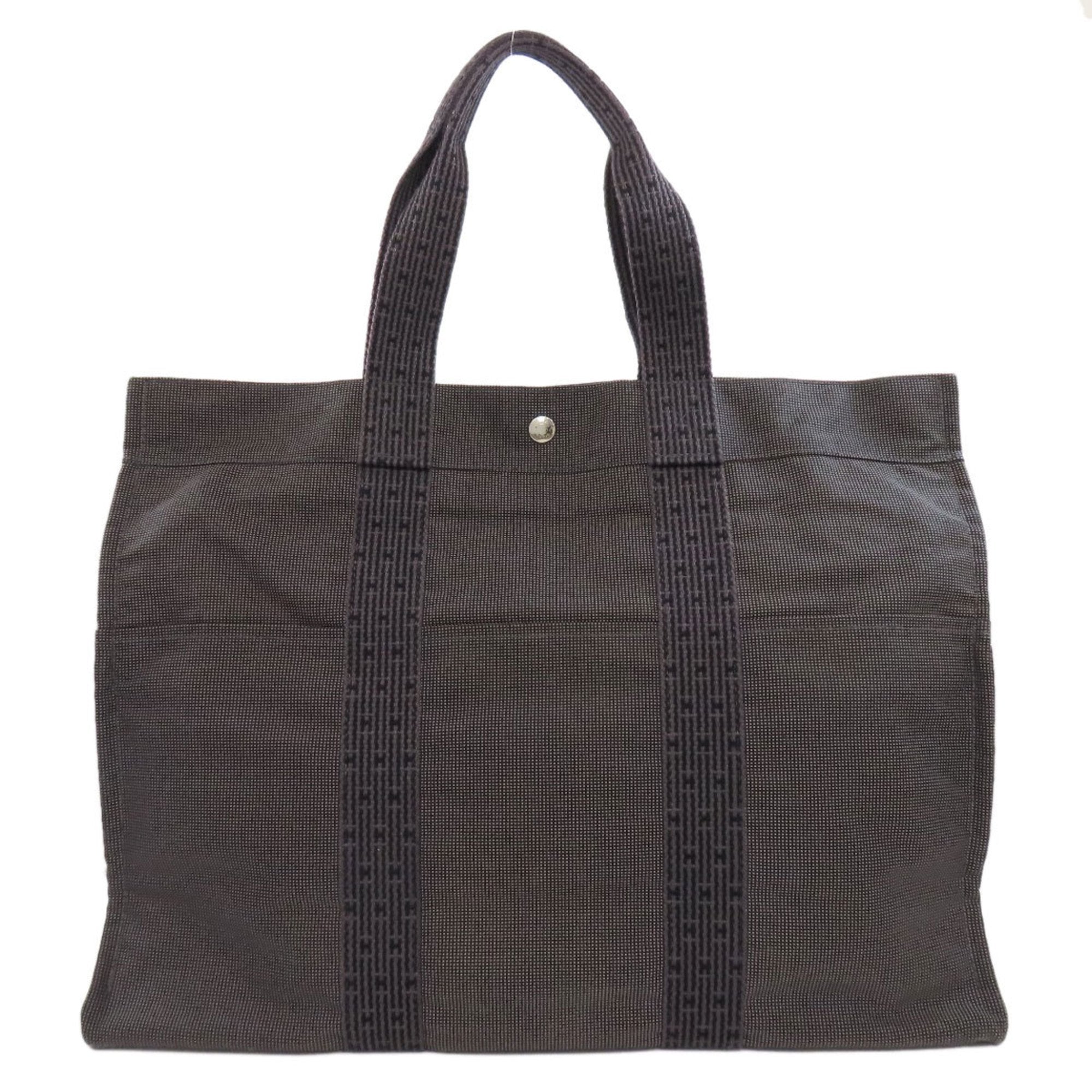 Hermes Gray Canvas Handbag (Pre-Owned)
