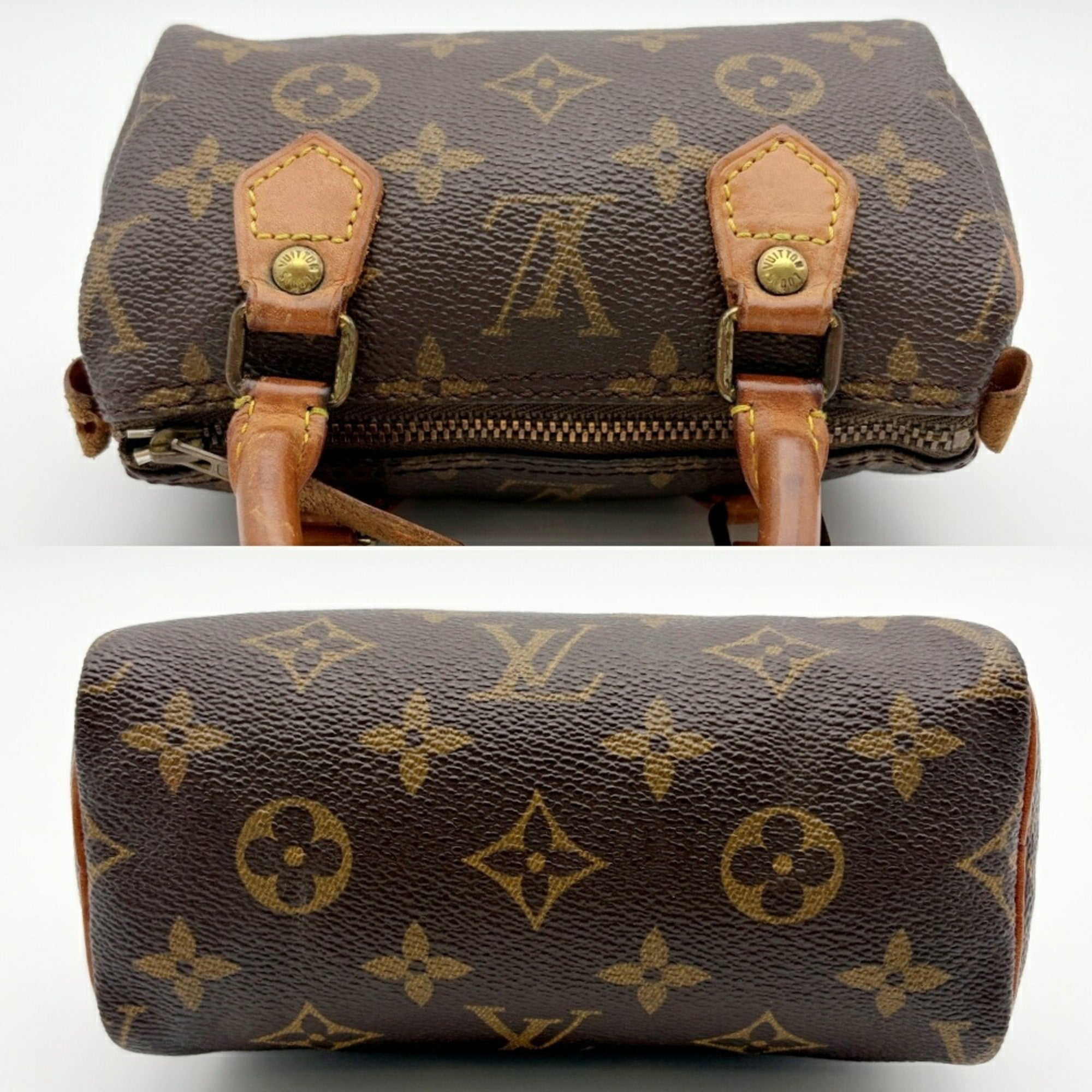Louis Vuitton Brown Monogram Canvas Leather Boston Bag (Pre-Owned)