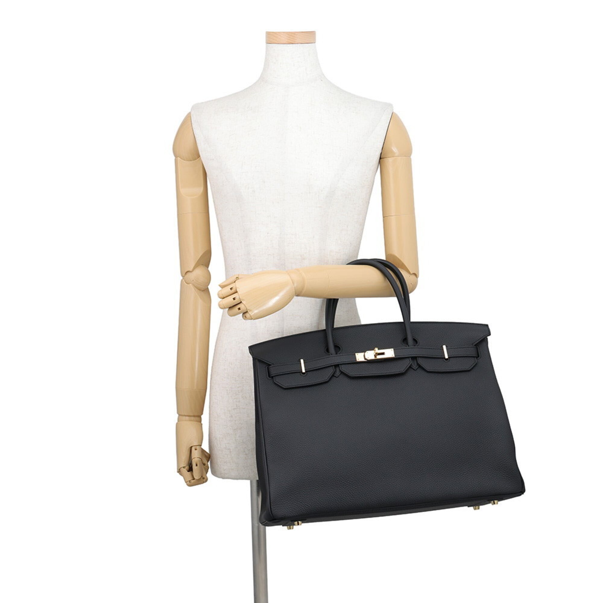 Hermes Black Togo Leather Handbag (Pre-Owned)