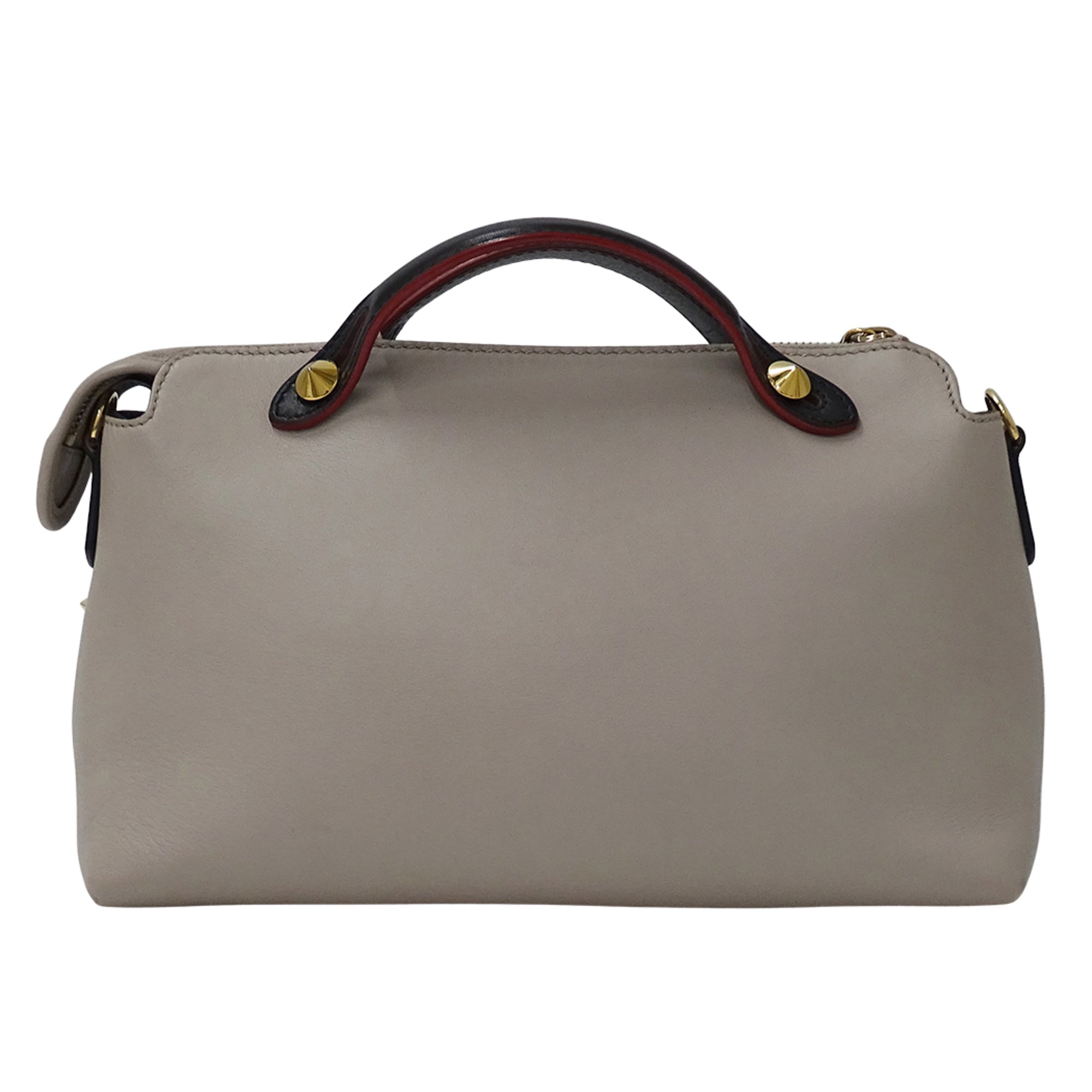 Fendi Beige Grayish Leather Handbag Shoulder Bag (Pre-Owned)