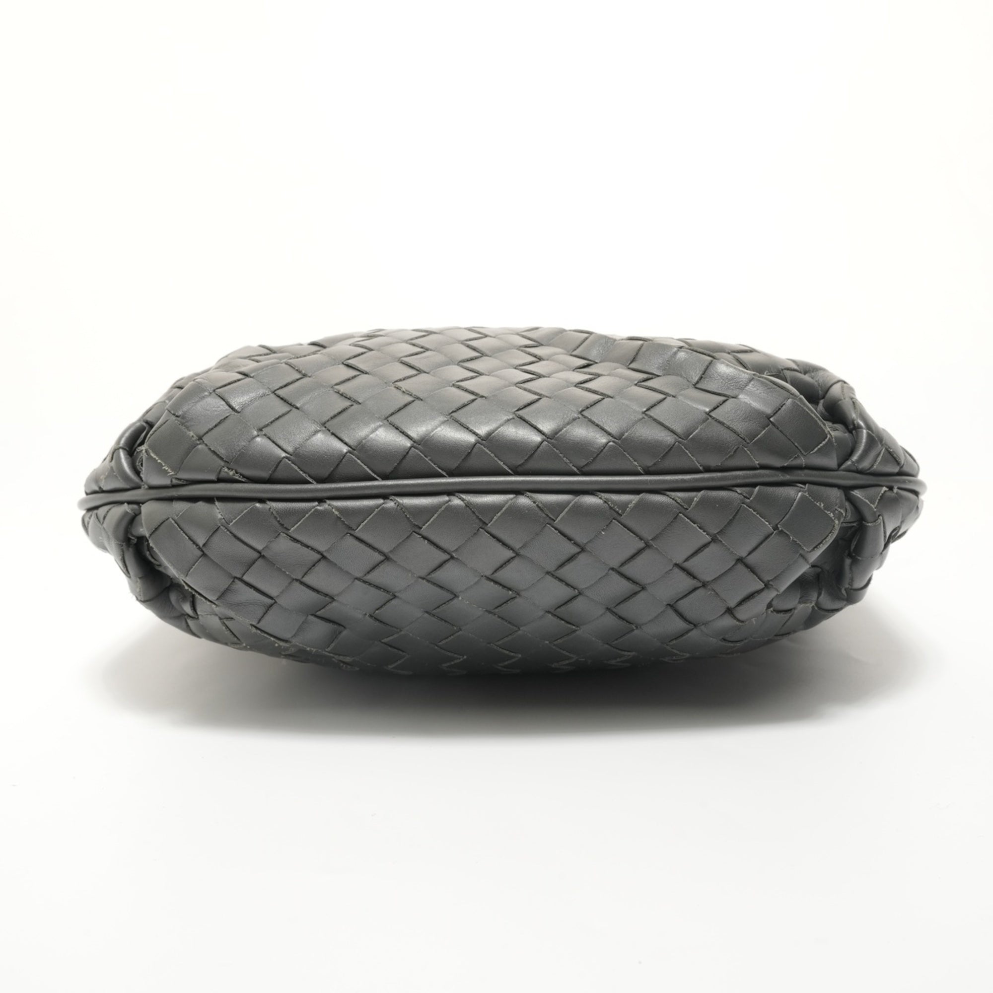 Bottega Veneta Intrecciato Gray Intrecciato Shoulder Bag (Pre-Owned)