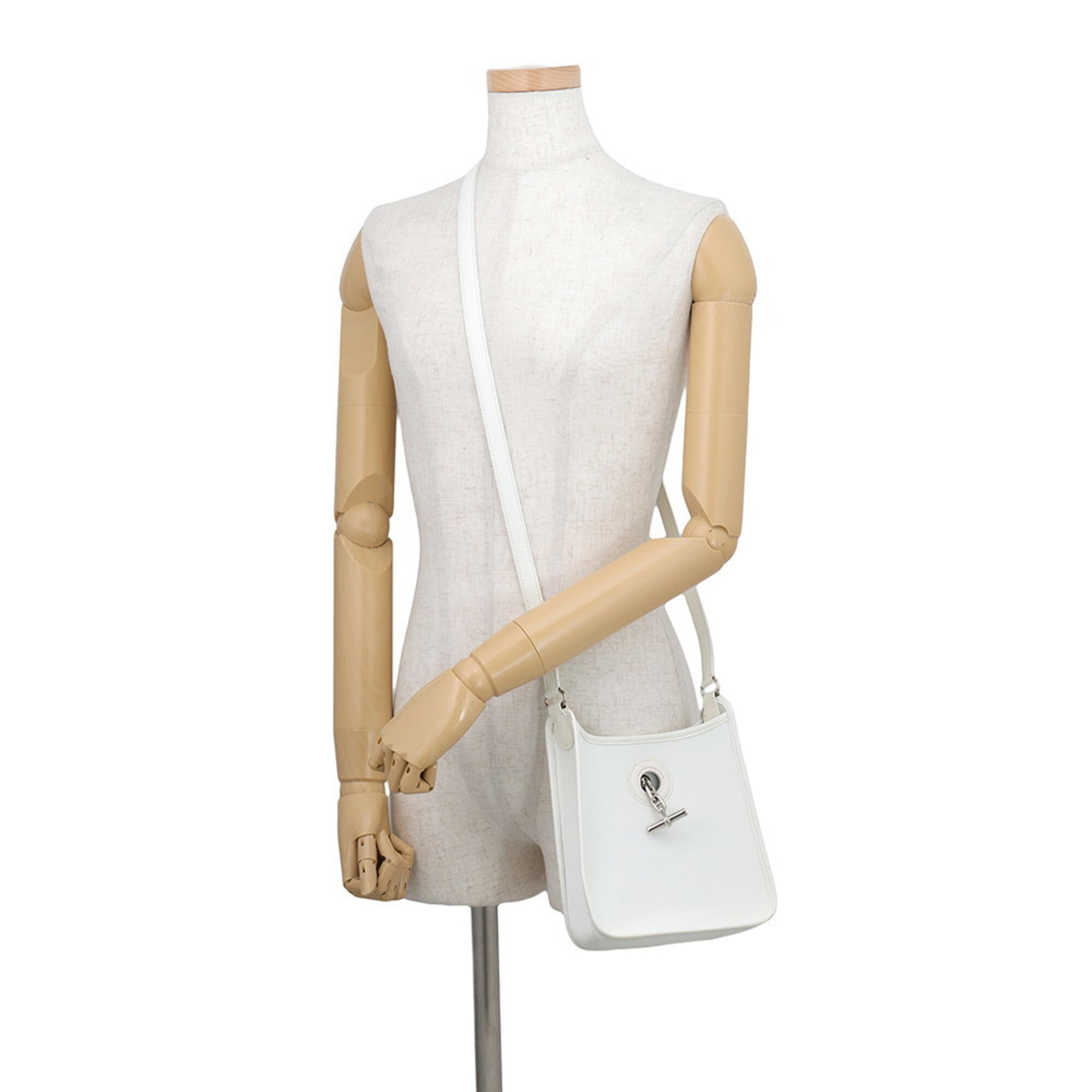 Hermes Vespa White Epsom Leather Handbag Shoulder Bag (Pre-Owned)