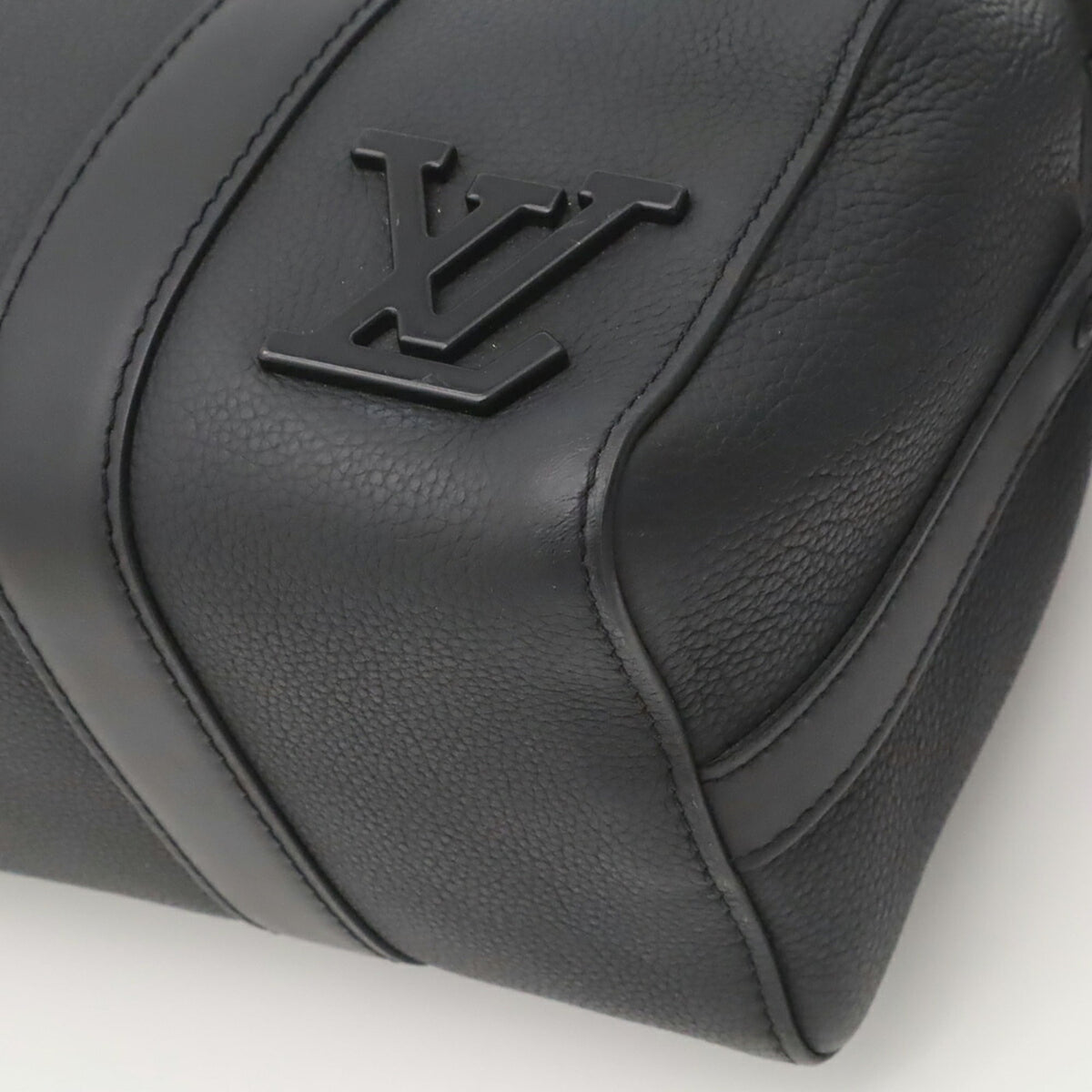Louis Vuitton Noir Leather Shoulder Bag (Pre-Owned)