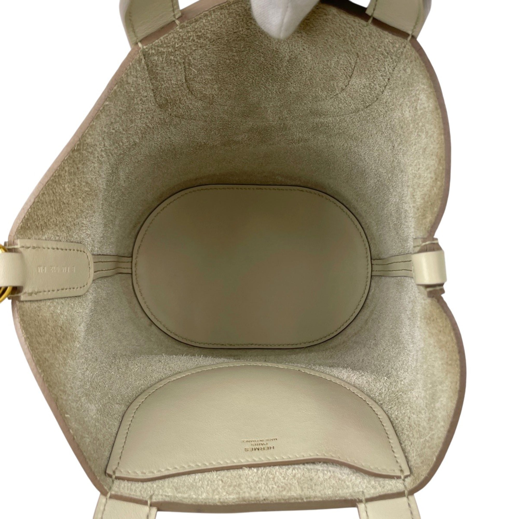 Hermes Ivory Taurillon Clemence Leather Handbag (Pre-Owned)