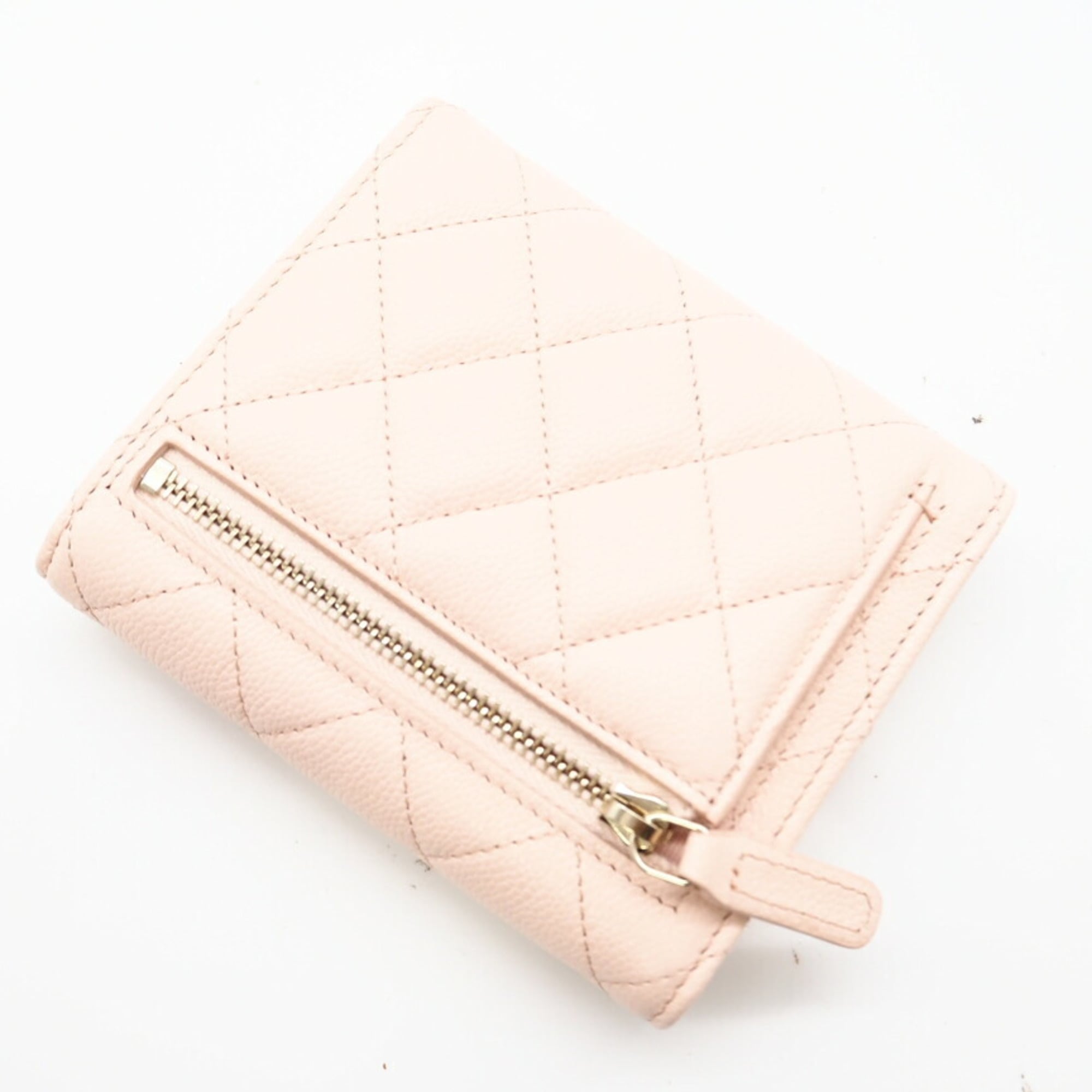 Chanel Matelasse Pink Leather Wallet (Tri-Fold) (Pre-Owned)