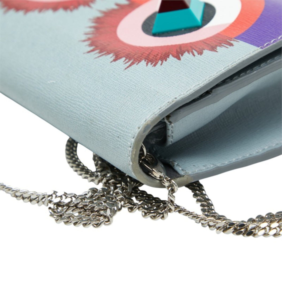 Fendi Gray Multi-Color Leather Shoulder Bag (Pre-Owned)