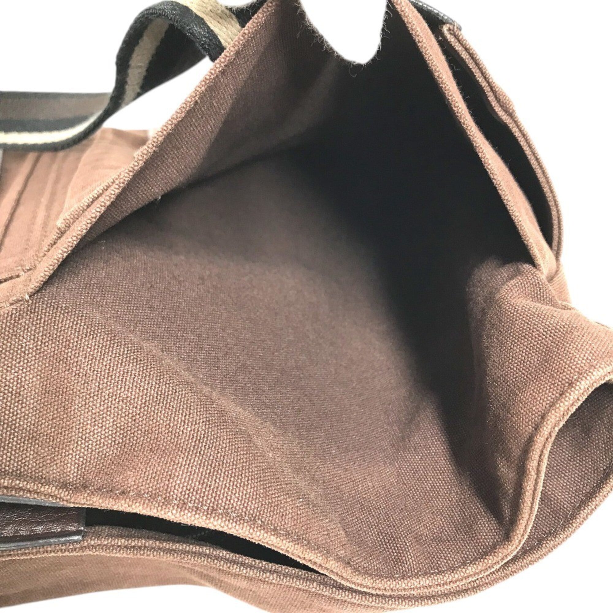 Hermes Brown Canvas Handbag Shoulder Bag Tote Bag (Pre-Owned)