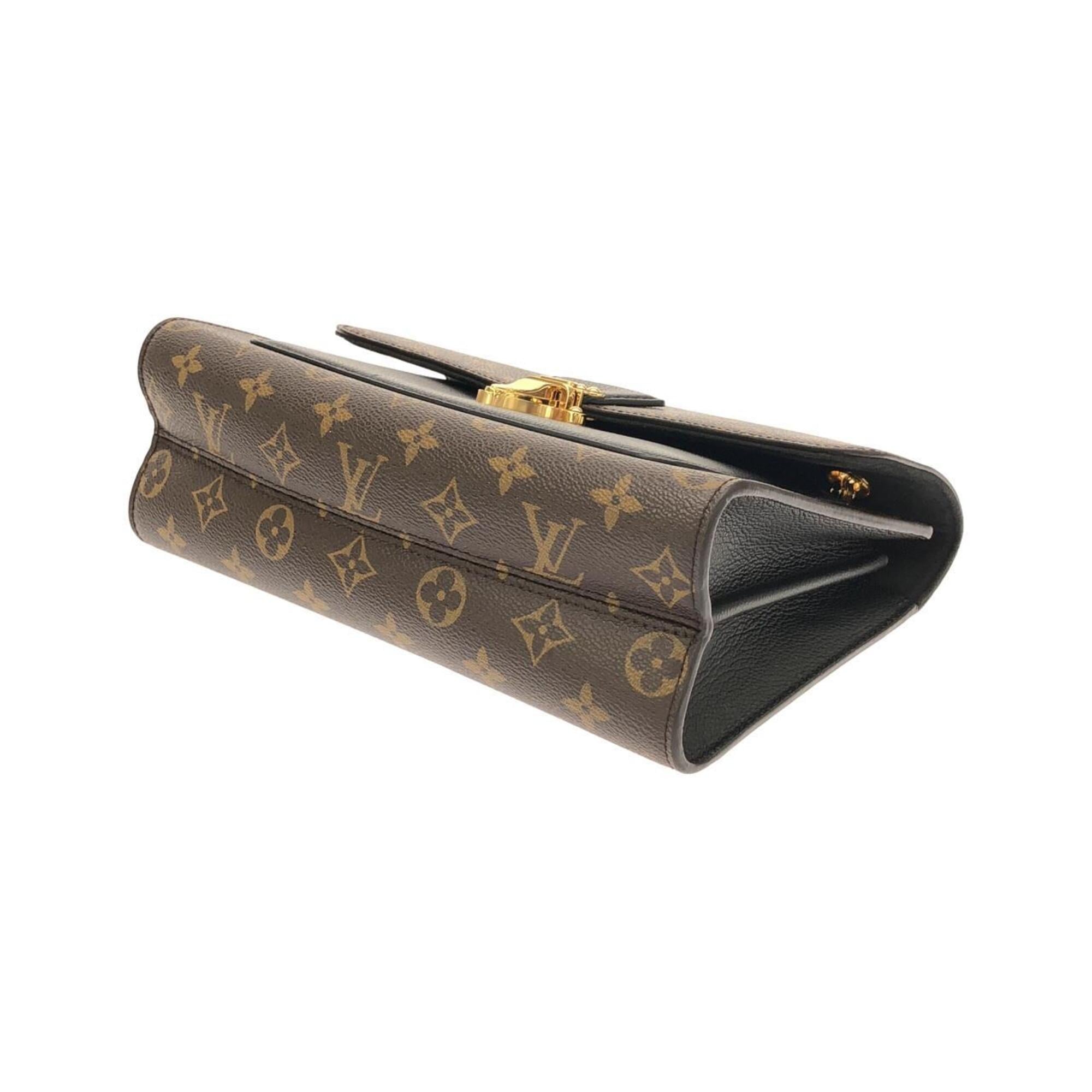 Louis Vuitton Monogram Black Marron Coated Canvas Shoulder Bag (Pre-Owned)