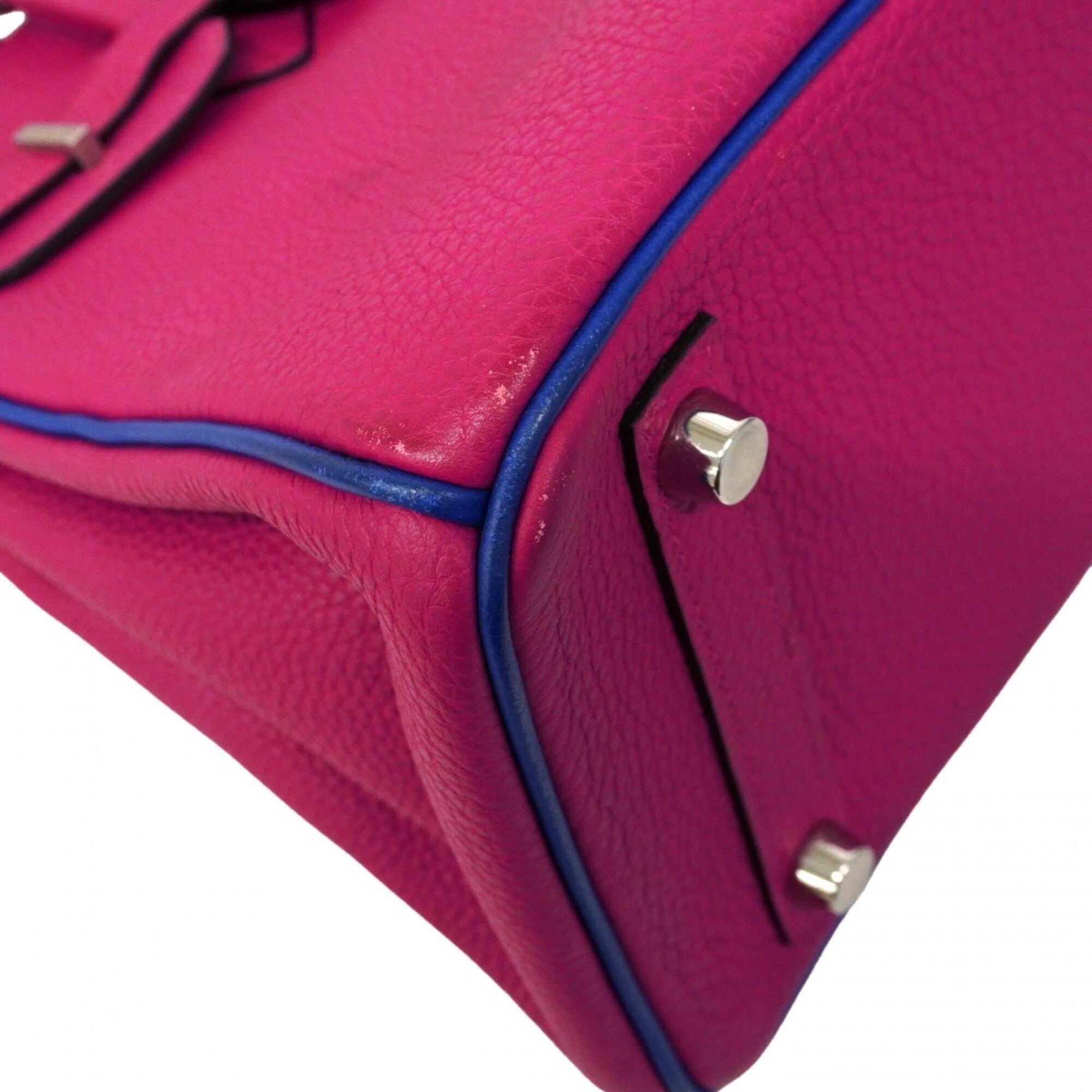 Hermes Blue Royal Rose Purple Togo Leather Handbag (Pre-Owned)