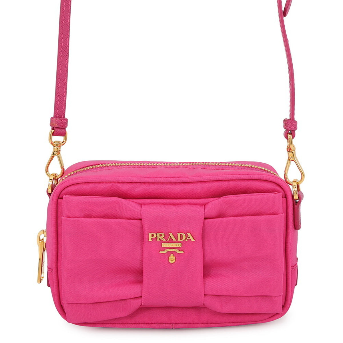 Prada Pink Nylon Leather Shoulder Bag (Pre-Owned)