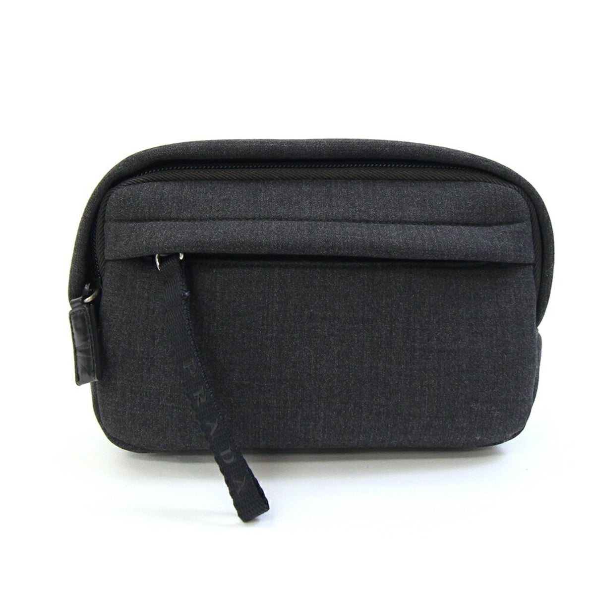 Prada Gray Canvas Handbag Pouch (Pre-Owned)