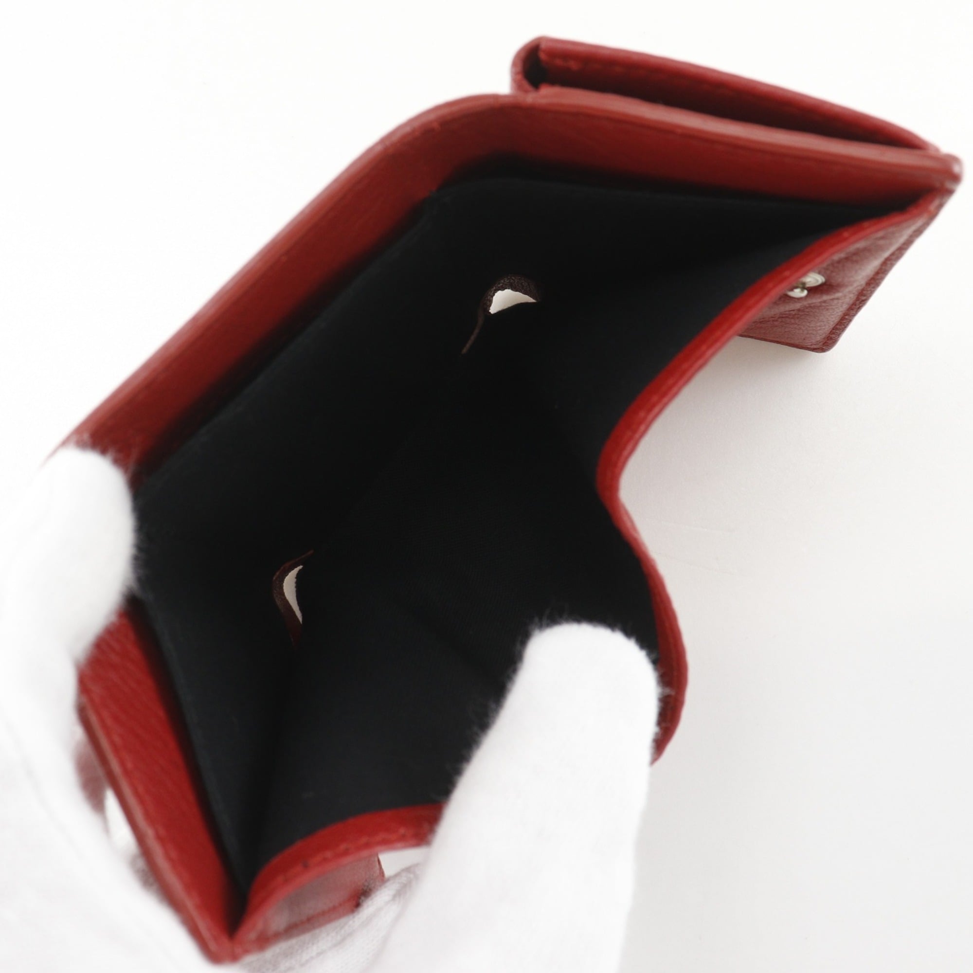 Balenciaga Red Color Leather Wallet (Tri-Fold) (Pre-Owned)