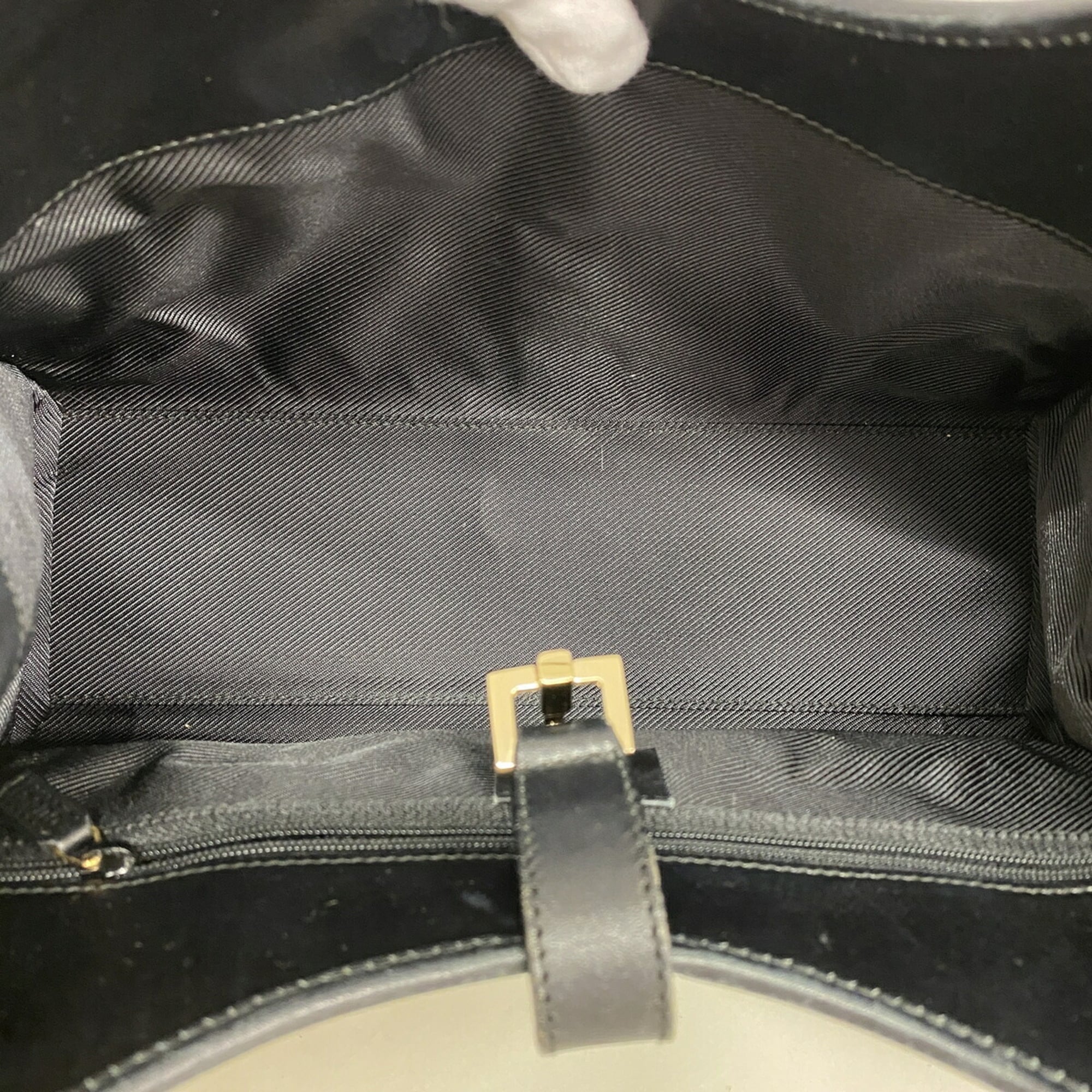 Gucci Black Brown Canvas Handbag (Pre-Owned)