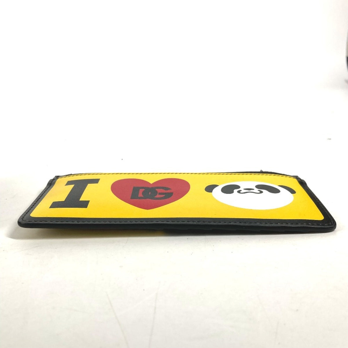 Dolce & Gabbana Black Yellow Leather Coin Purse/Coin Case (Pre-Owned)
