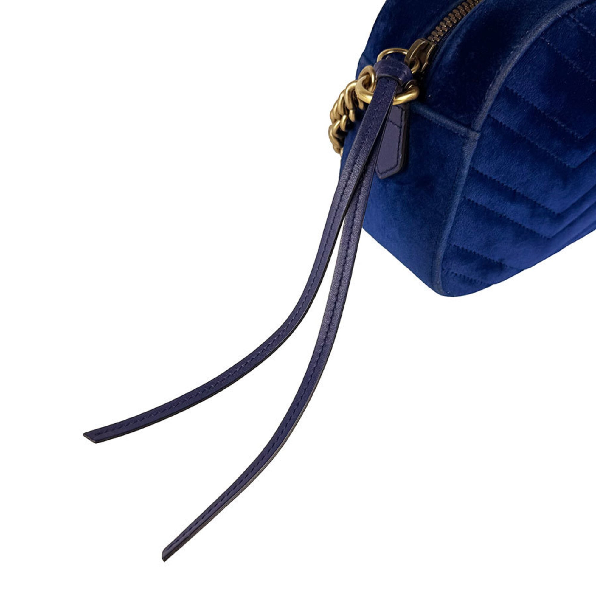 Gucci Dark Blue Velvet Shoulder Bag (Pre-Owned)