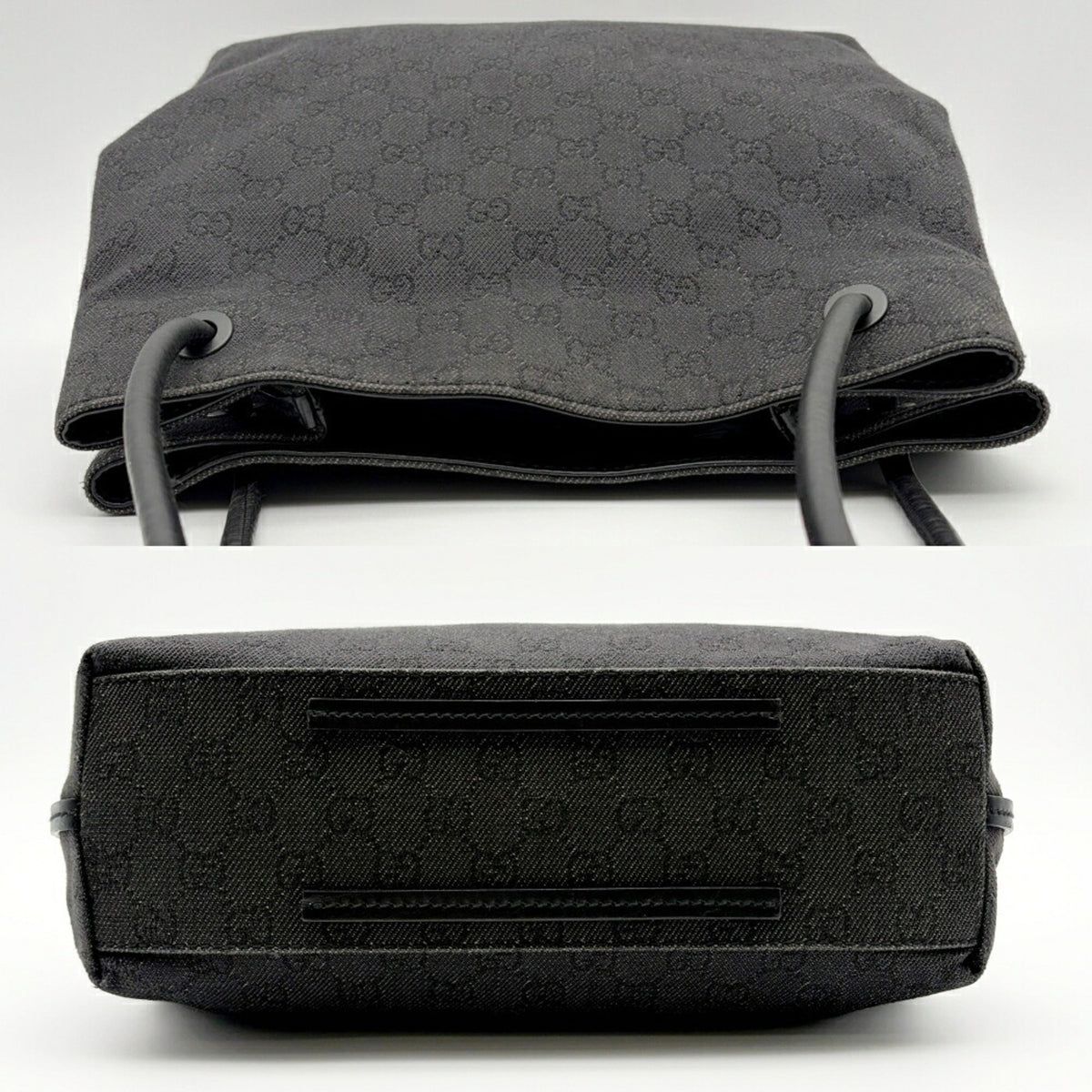 Gucci Black Gg Canvas Shoulder Bag Tote Bag (Pre-Owned)